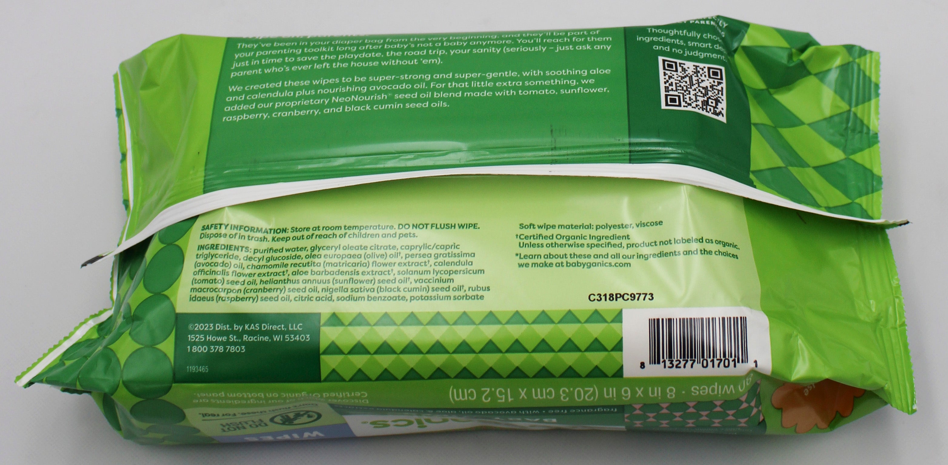 BABYGANICS BABY WIPES FRAGRANCE FREE 80ct US