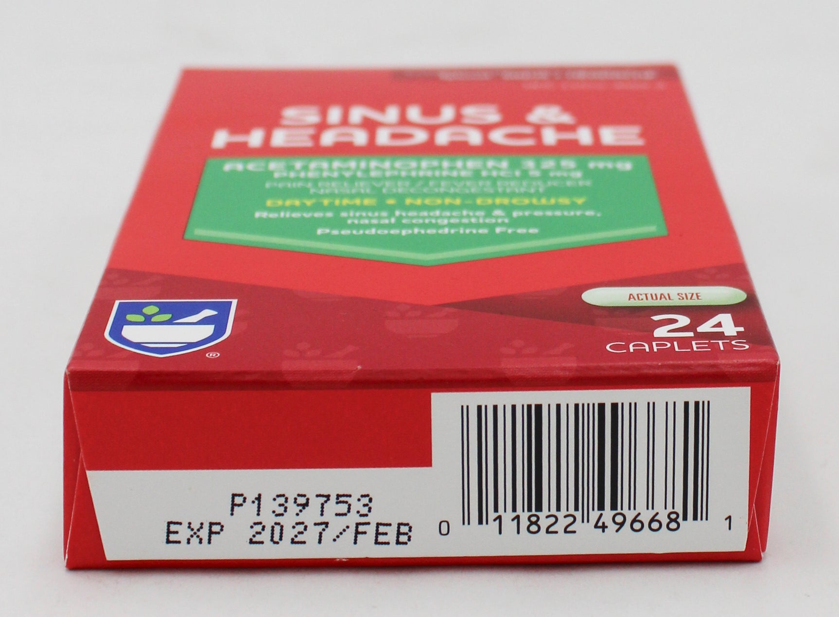 RITE AID PAIN & SINUS RELIEF CAPLETS 24ct EXP 2/15/2027 COMPARES TO Tylenol