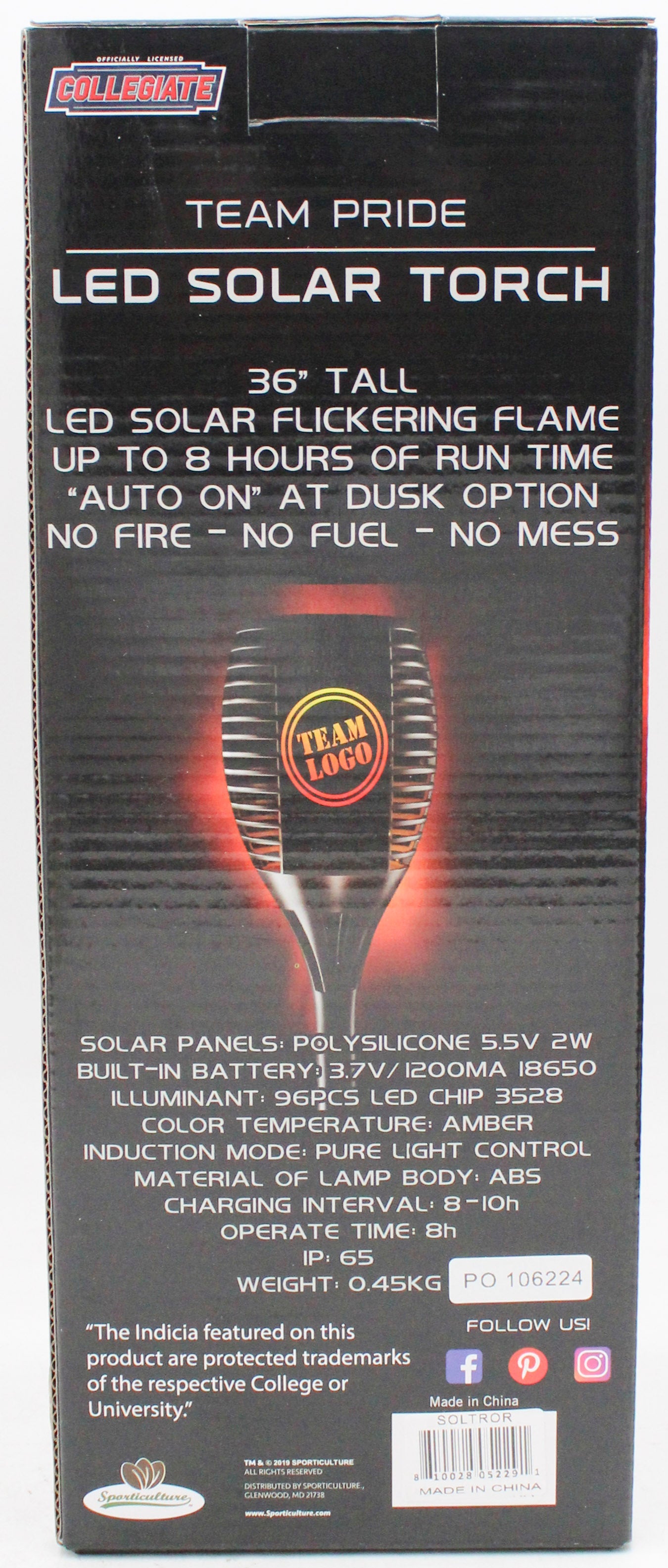 NCAA OREGON DUCKS LED SOLAR TORCH 36"