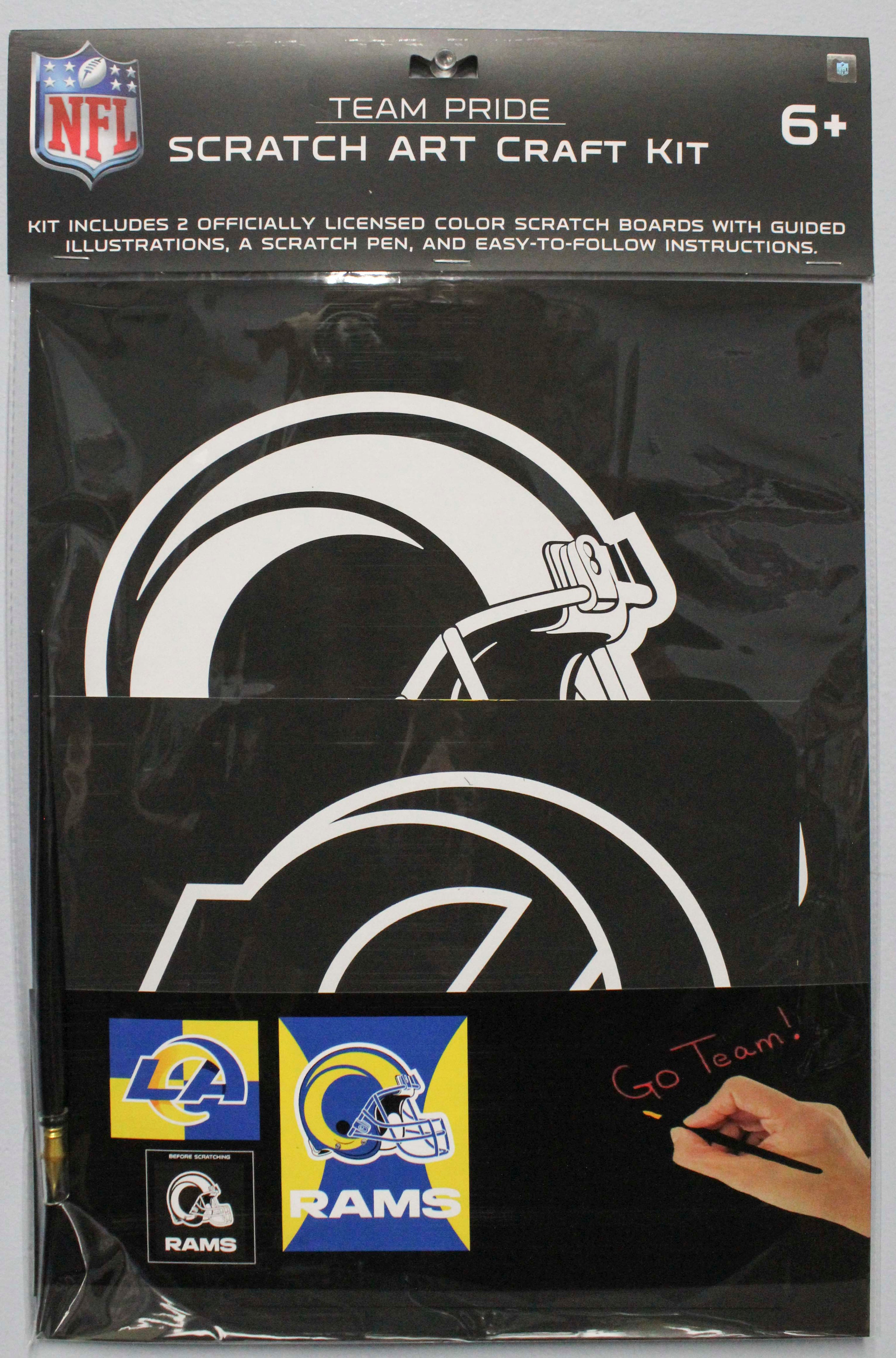 OFFICIALLY LICENSED LOS ANGELES RAMS SCRATCH ART CRAFT KIT