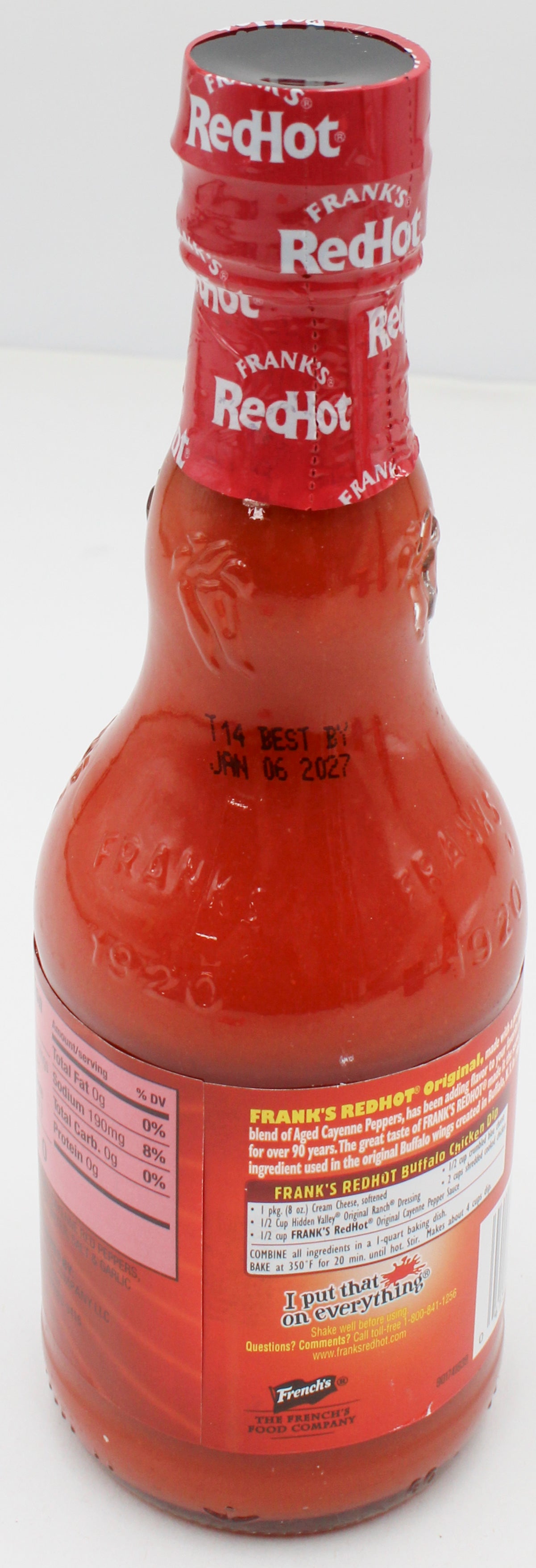 FRANKS REDHOT SAUCE 12 Oz BB 1/6/27