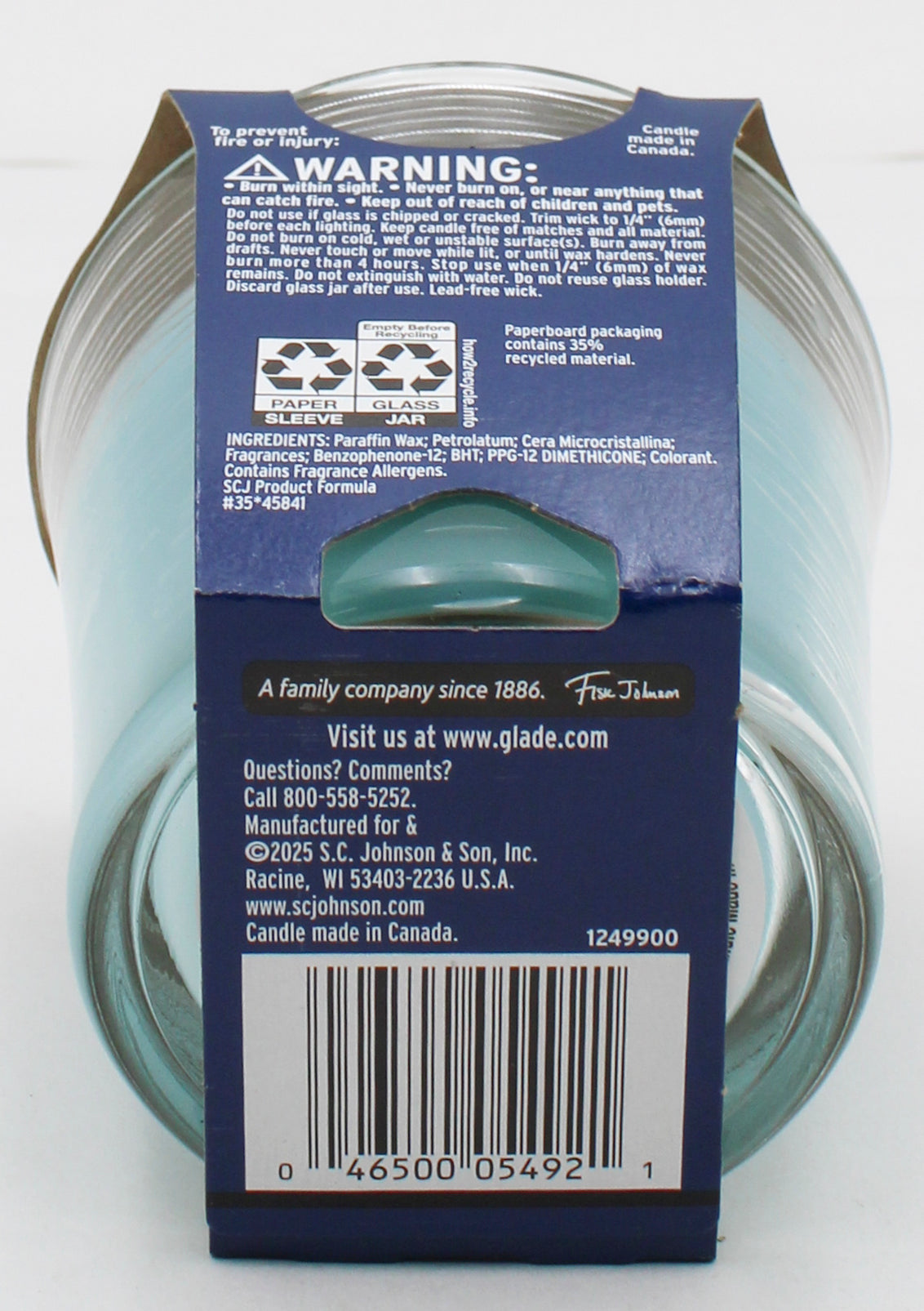 GLADE CANDLE AQUA WAVES 4.08oz US