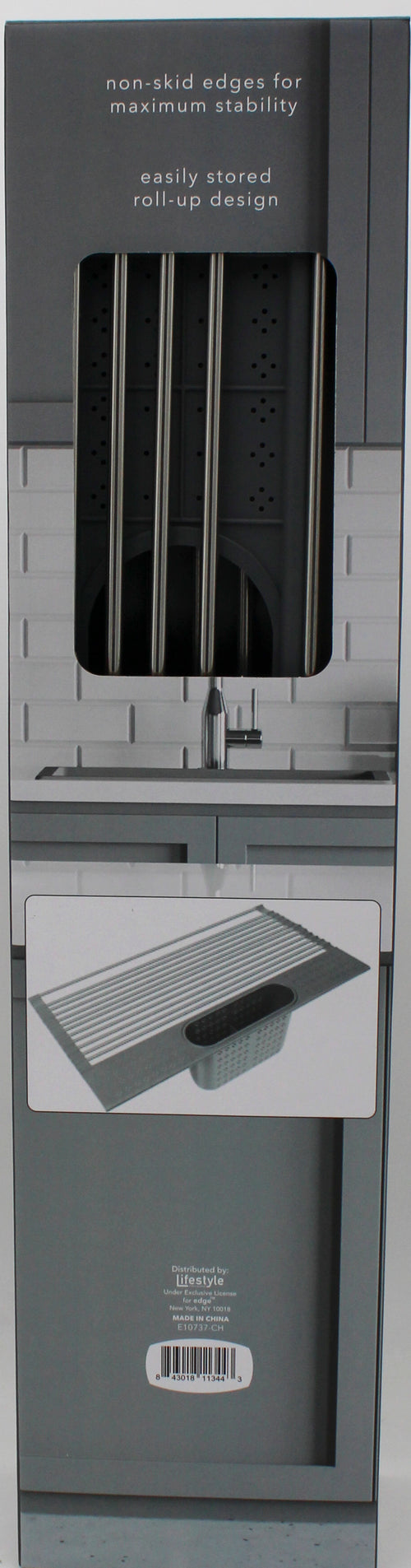 OVER THE SINK ROLL UP DRYING RACK W/ UTENSIL CADDY - 20X11.02INCH