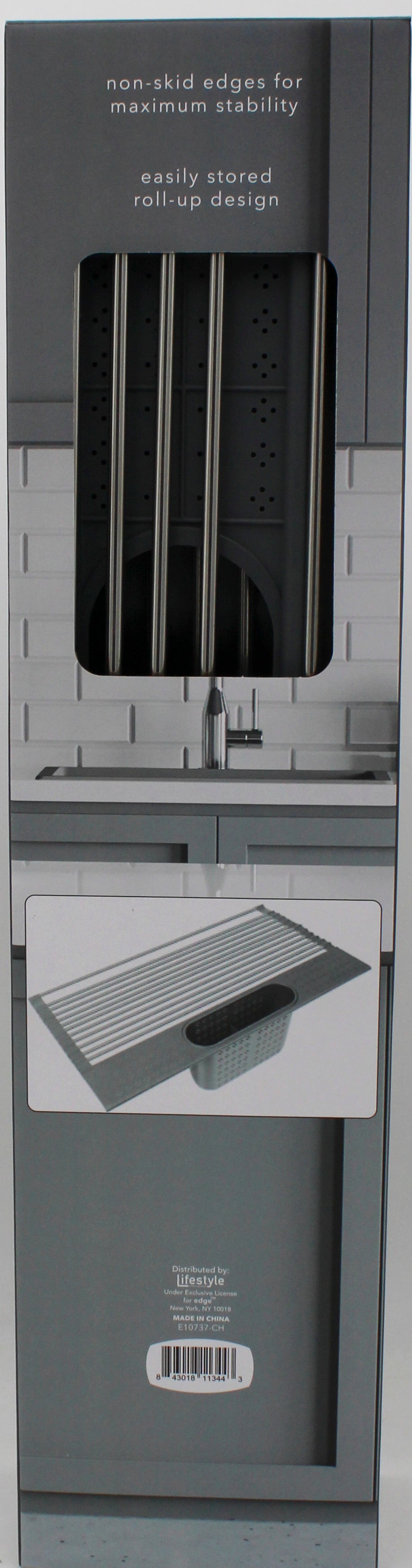 OVER THE SINK ROLL UP DRYING RACK W/ UTENSIL CADDY - 20X11.02INCH