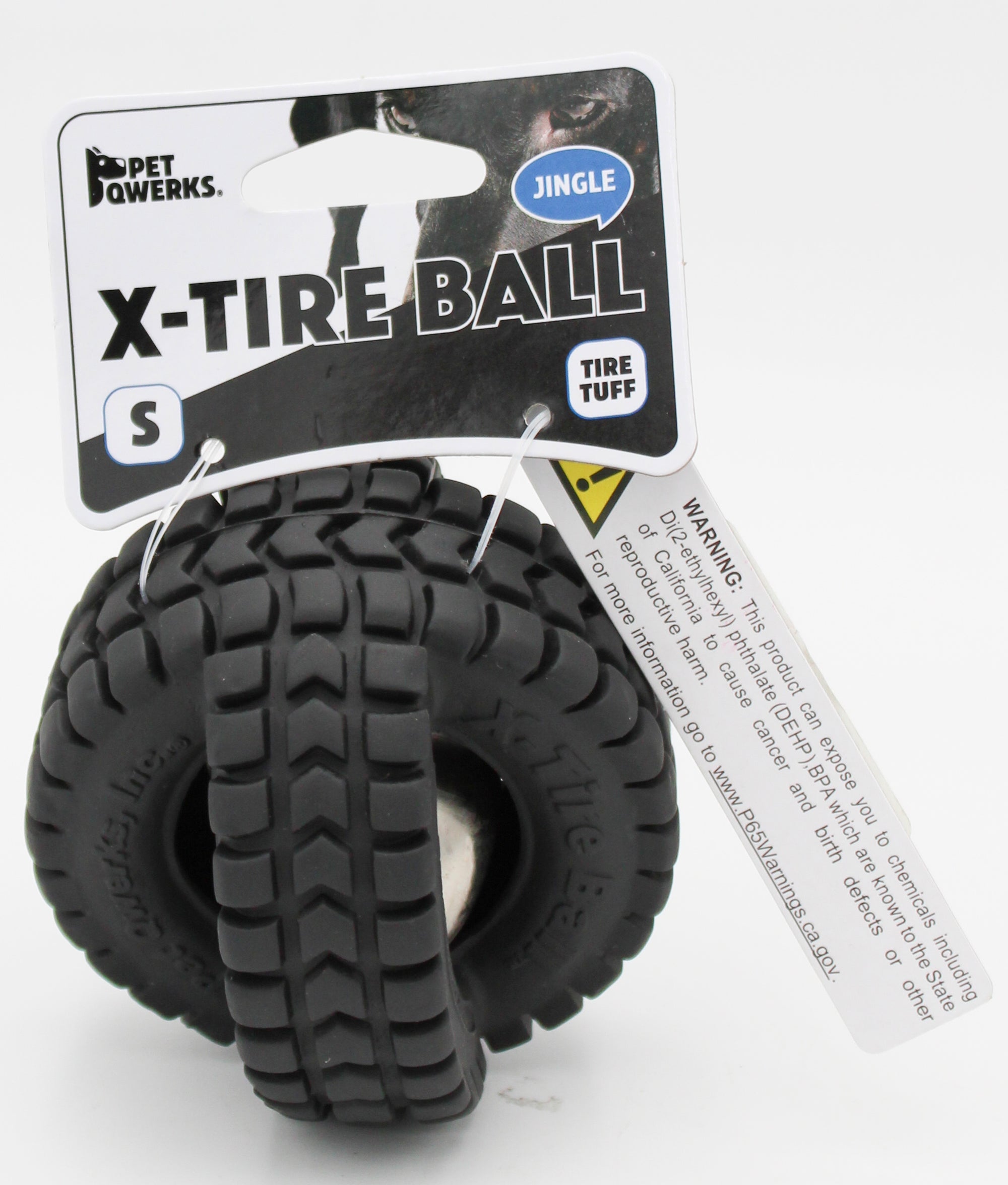 PET QWERKS JINGLE X-TIRE DOG CHEW TOY SM