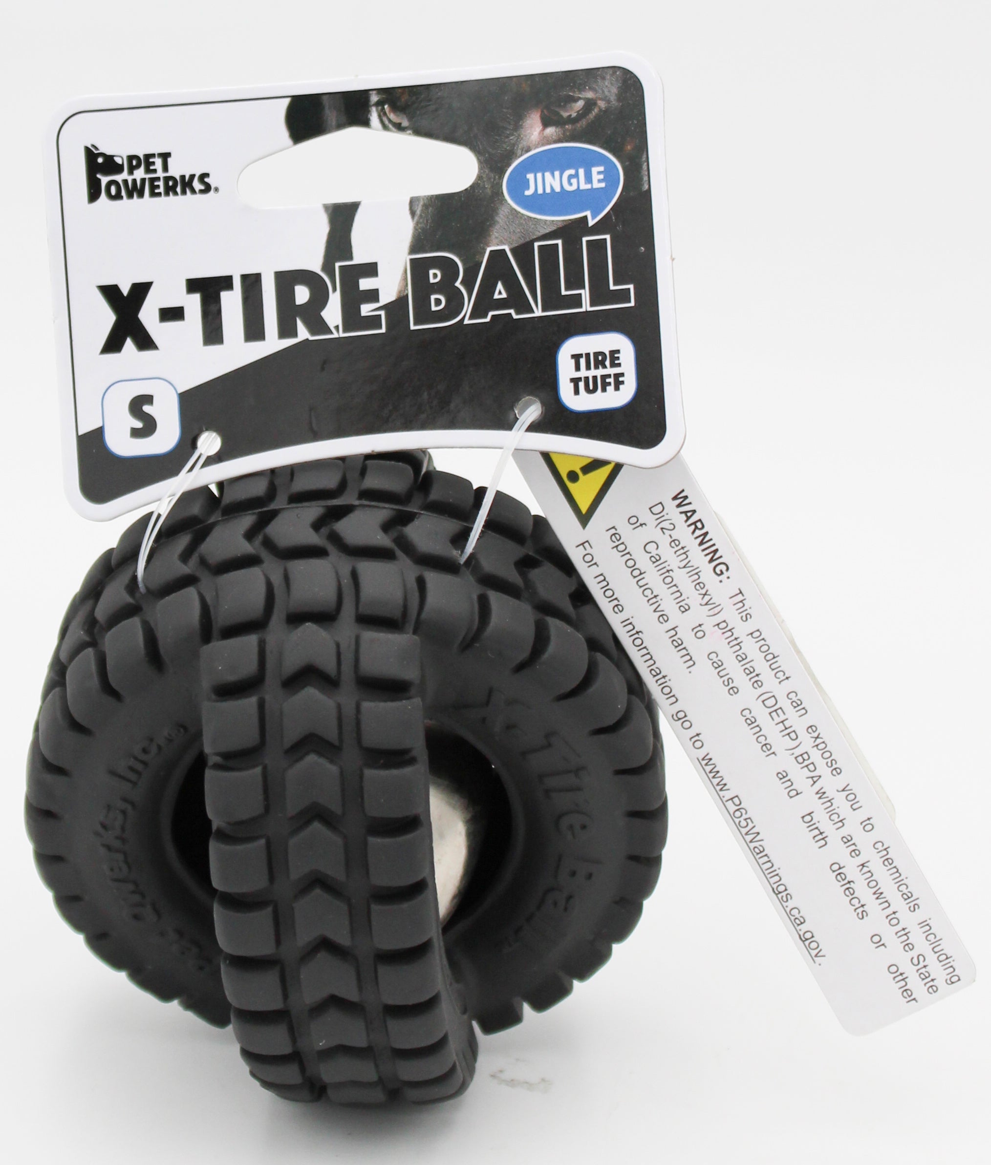 PET QWERKS JINGLE X-TIRE DOG CHEW TOY SM