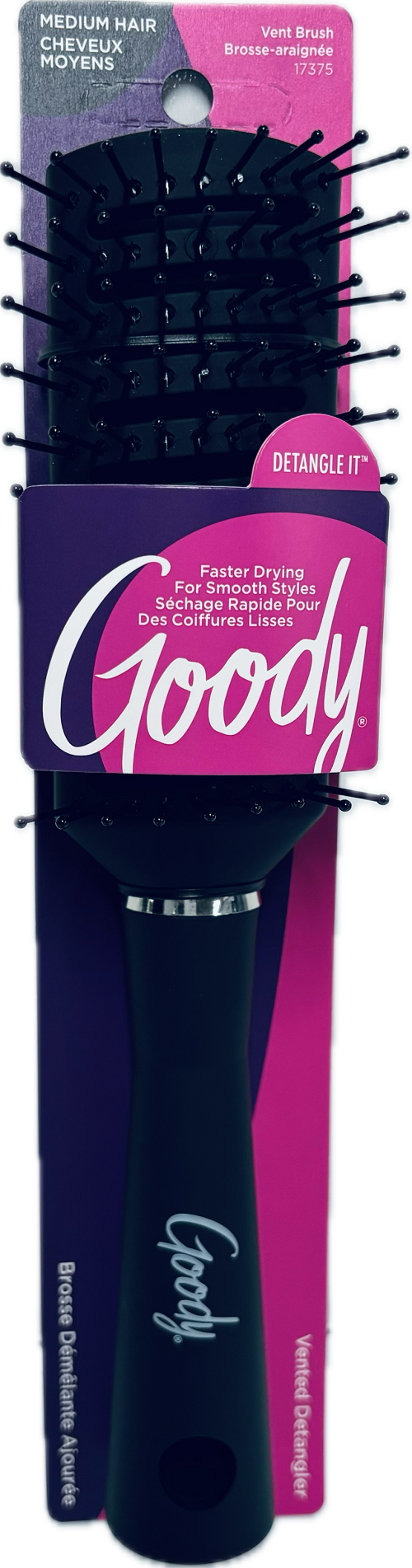 GOODY CUSTOM STYLE VENT BRUSH MEDIUM HAIR BLACK NI