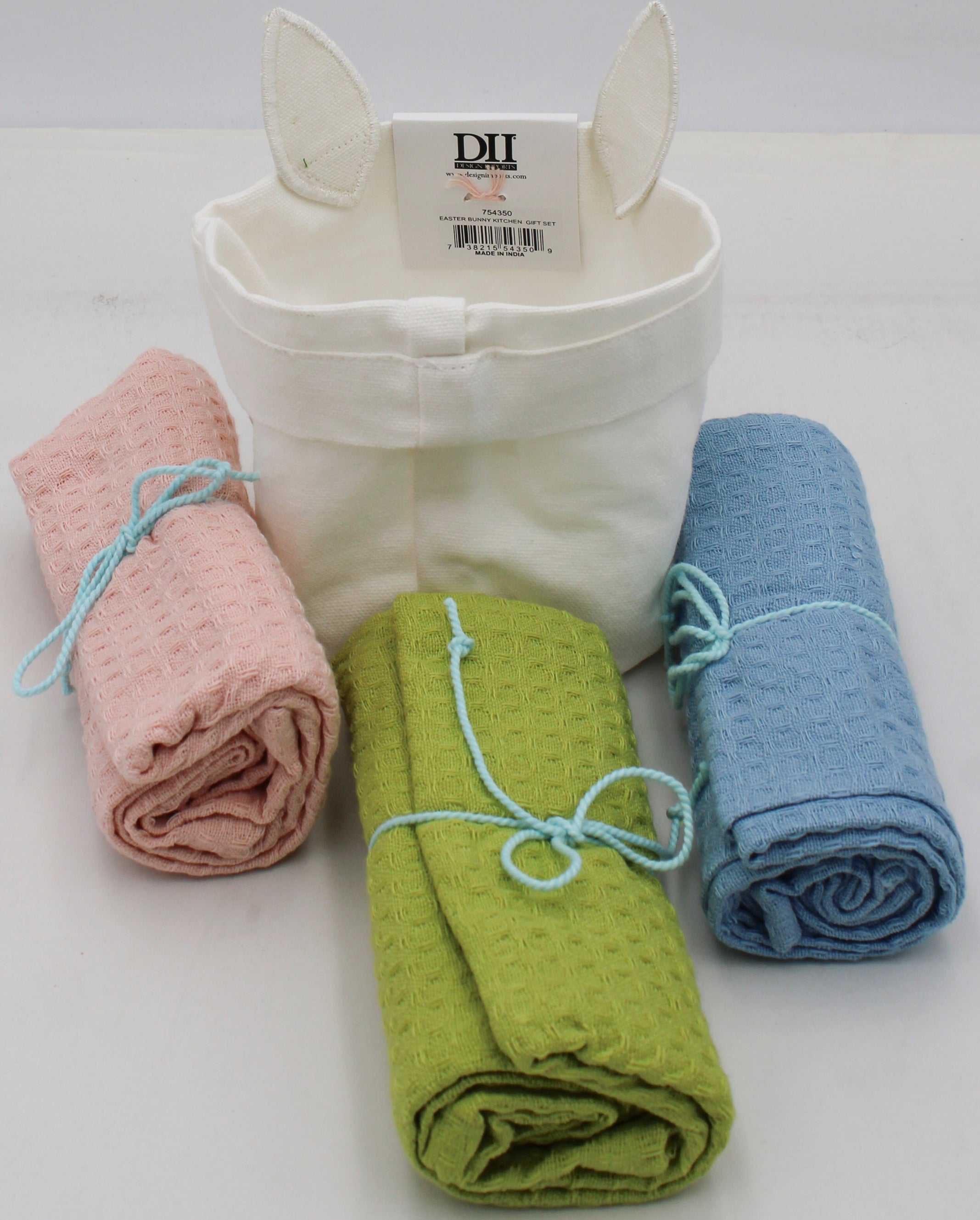 4PC GIFT SET - 3 DISHTOWELS AND GIFT BAG - EASTER BUNNY