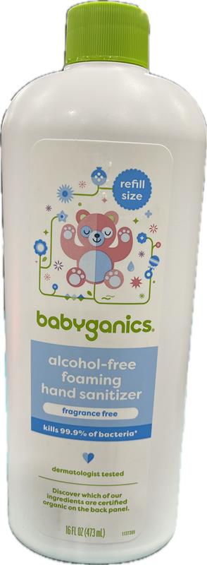 SP BABYGANICS ALCOHOL-FREE FOAMING HAND SANITIZER 16oz