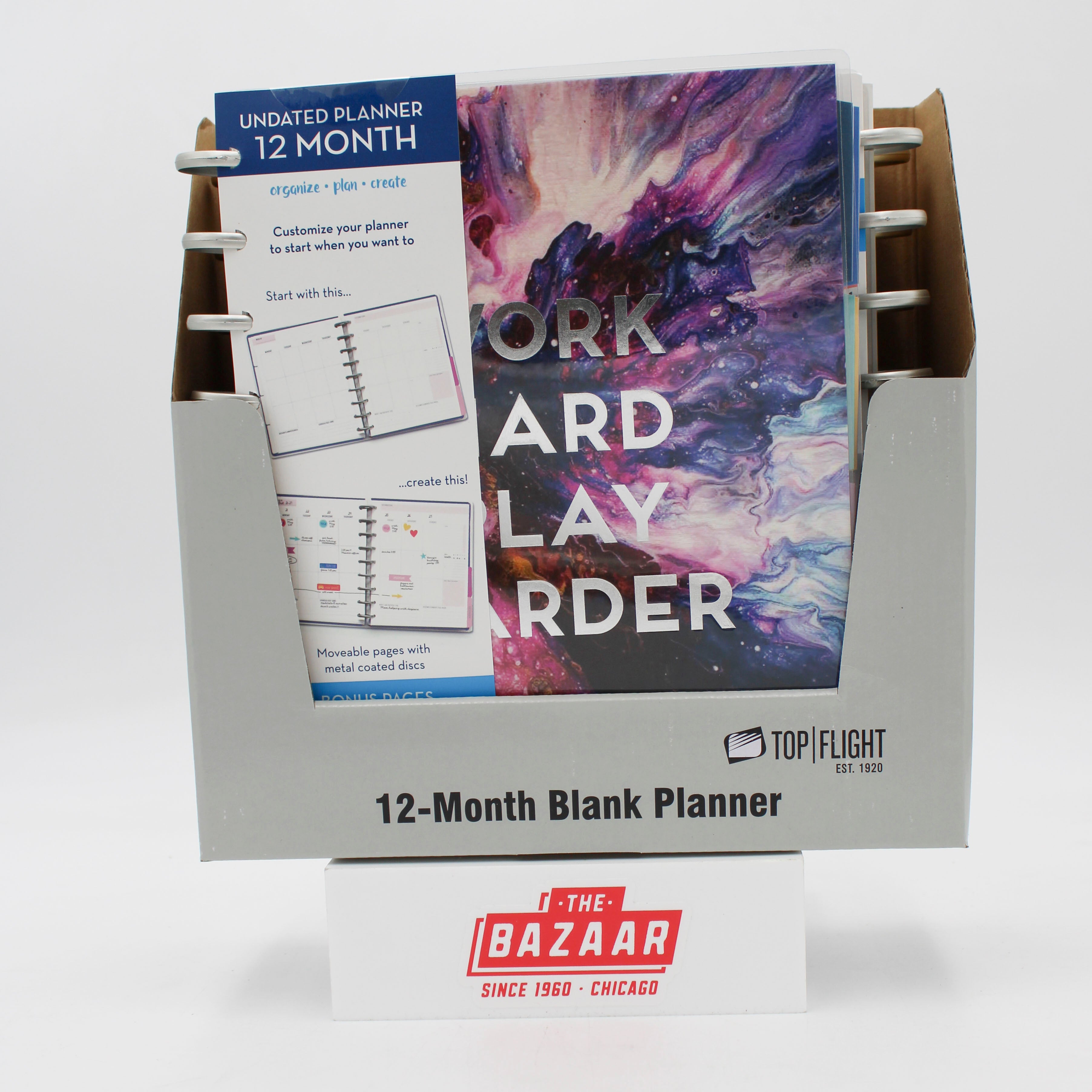 TOP FLIGHT 12 MONTH BLANK PLANNER ASSORTED 7.5" x 9.5"