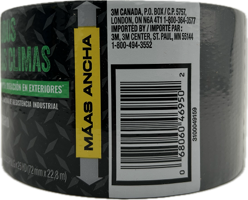 3M SUPER TOUGH ALL WEATHER BLACK DUCT TAPE 2.83in X 25yd
