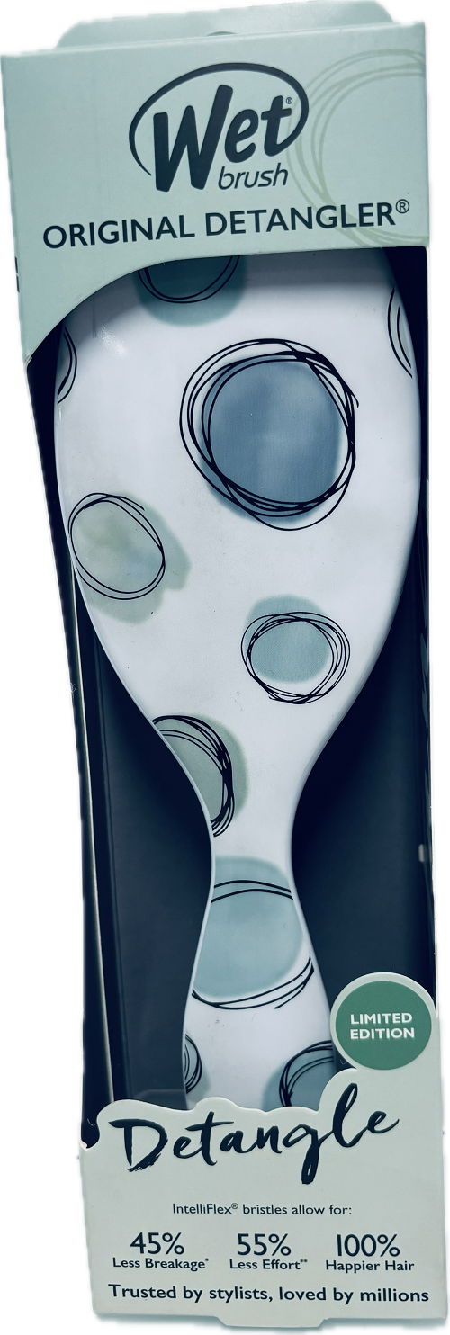 WET BRUSH OG'L DETANGLER-WATERCOLOR MOTIF-TEAL DOTS LIMITED EDITION NI