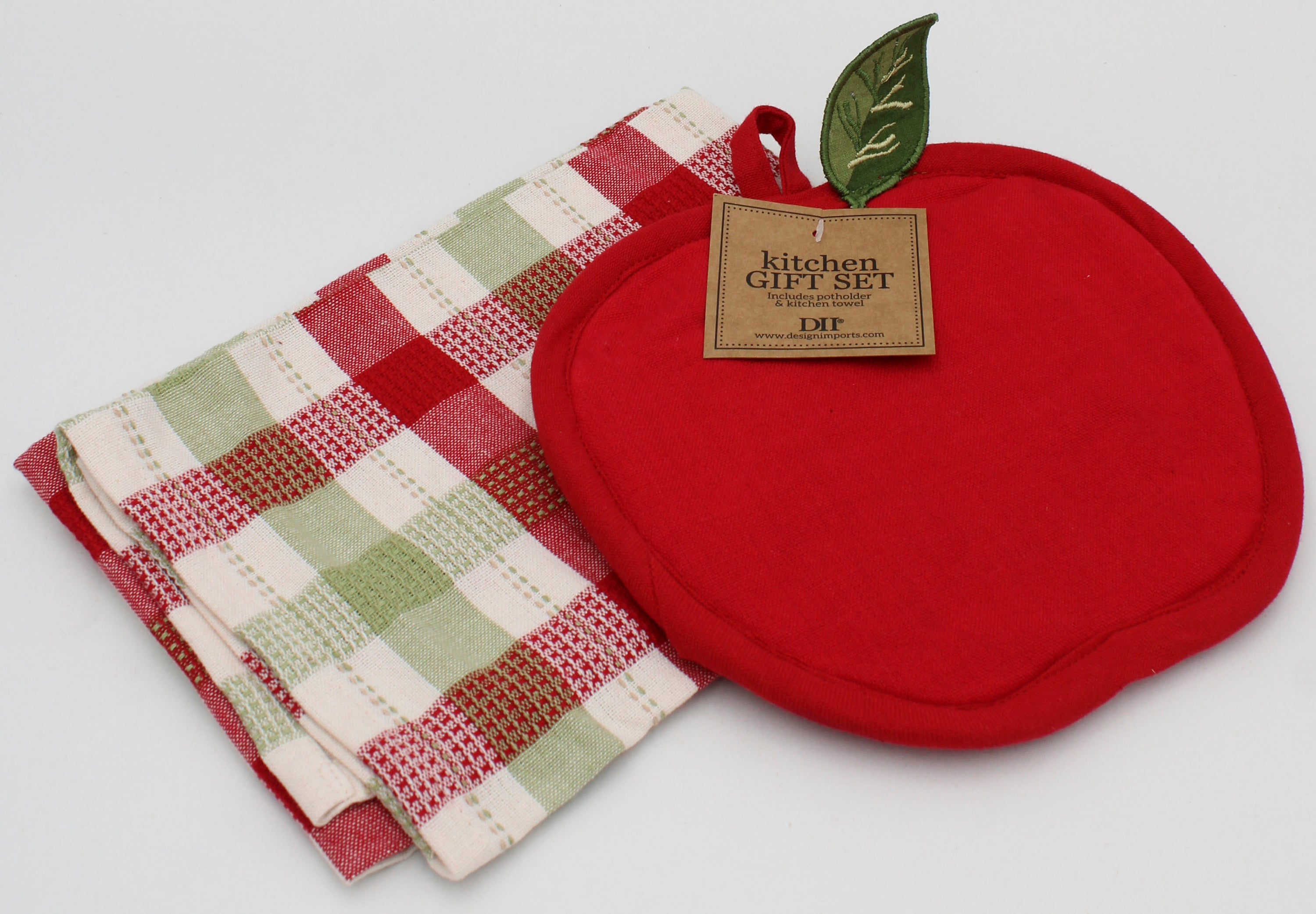 2PC GIFT SET - POTHOLDER AND DISHTOWEL - HARVEST APPLE