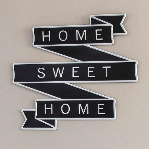 HOME SWEET HOME METAL RIBBON SIGN 23"L x 19"H
