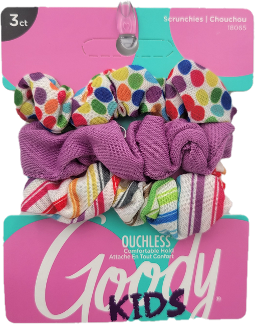 GOODY KIDS SCRUNCHIES 3CT PURPLE RAINBOW NI