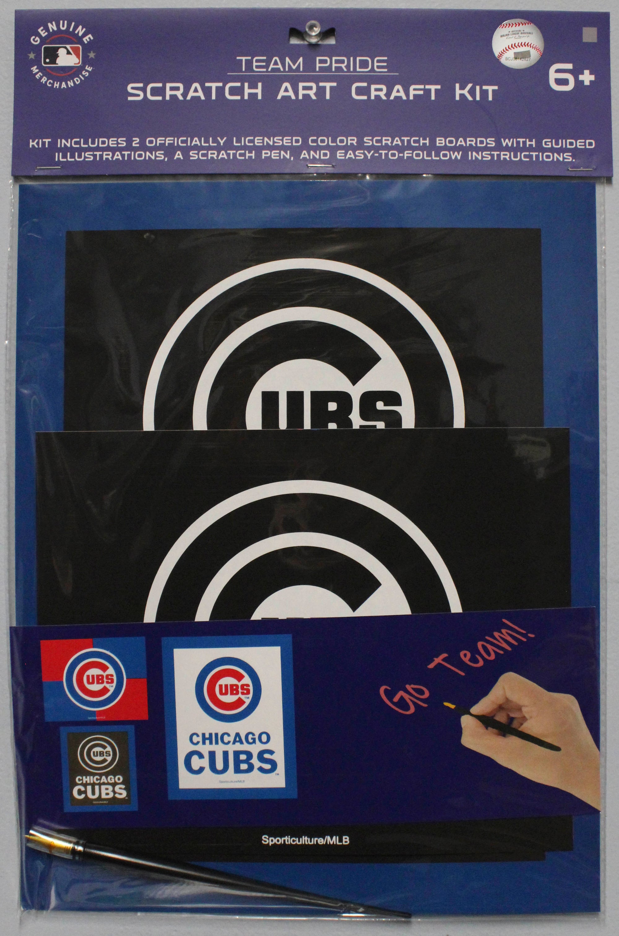 OFFICIALLY LICENSED CHICAGO CUBS SCRATCH ART CRAFT KIT