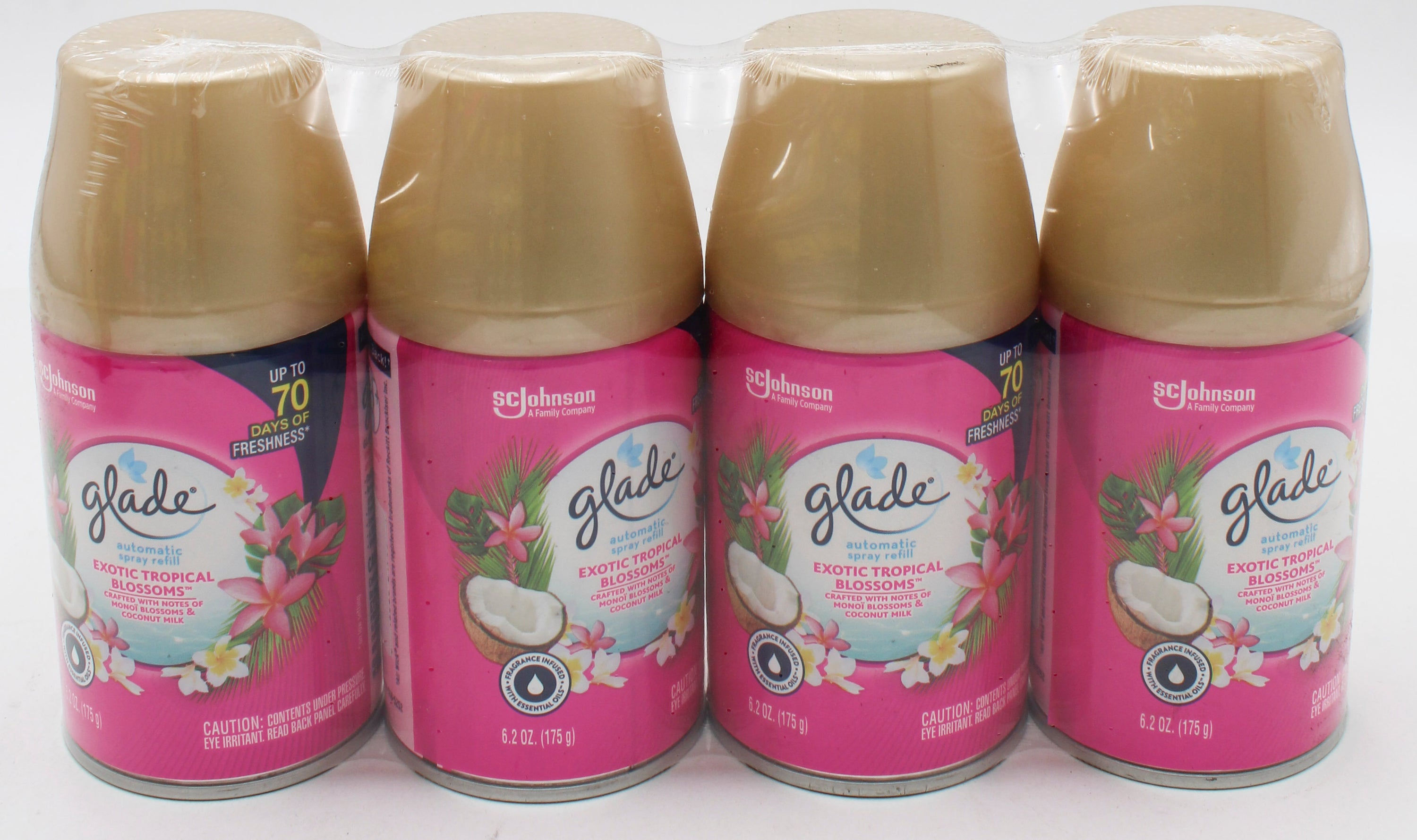 SP GLADE AUTO SPRAY REFILL 4PK 6.2oz EXOTIC TROPICAL BLOSSOMS
