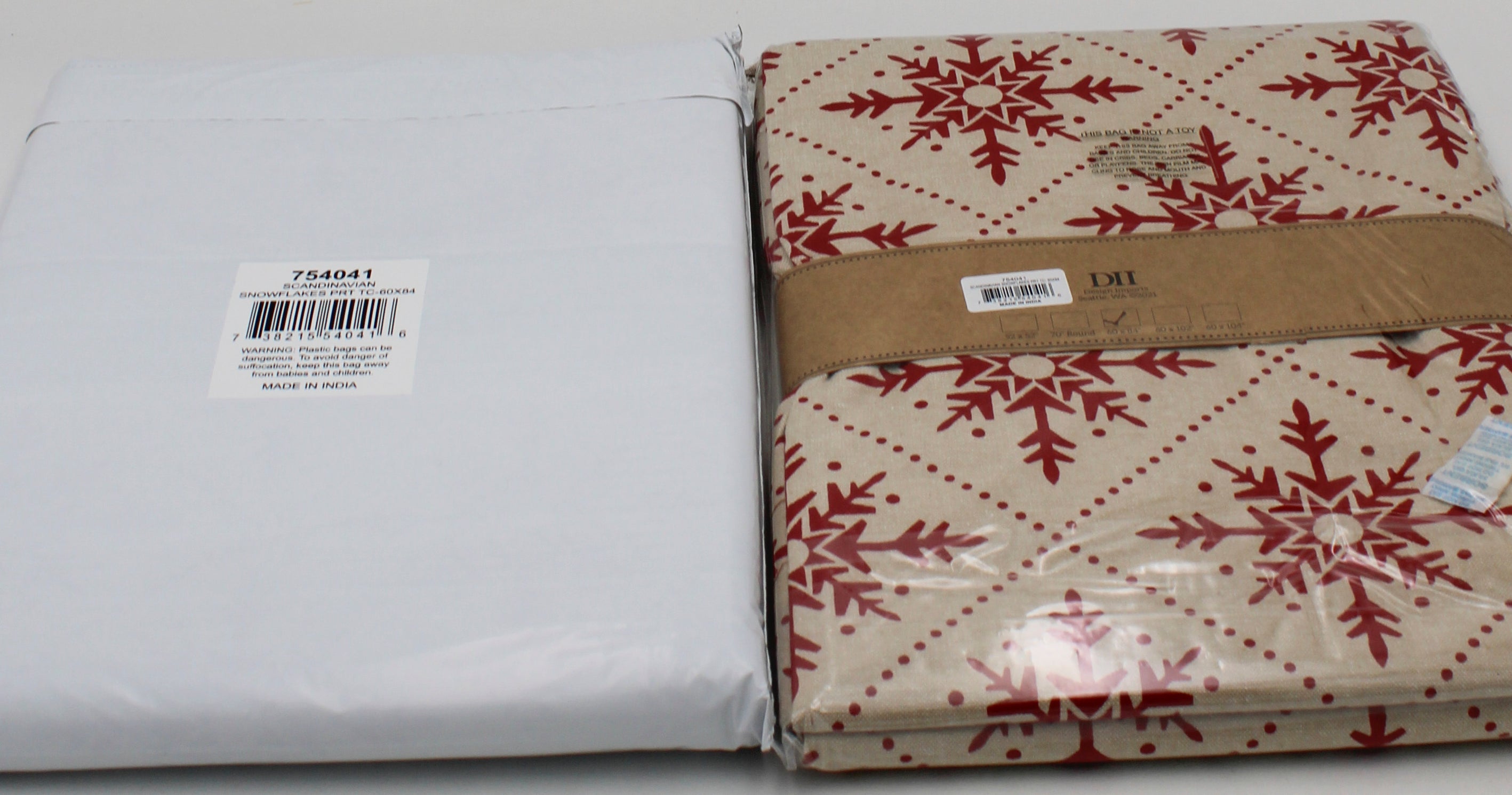 TABLECLOTH - 60 X 84 SCANDINAVIAN SNOWFLAKES