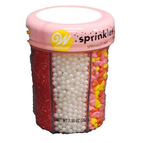 WILTON SPRINKLE MIX PRIMARY PINK 6CELL 7.3OZ