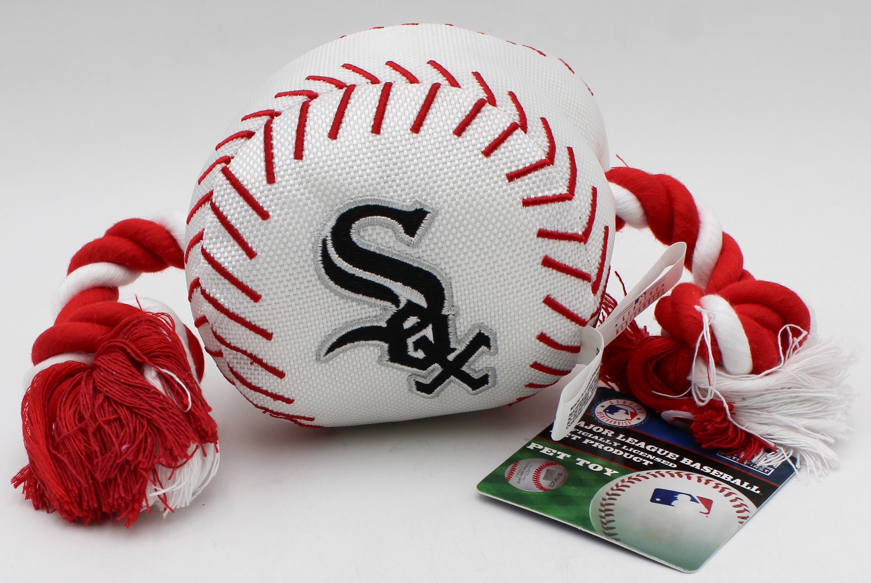 MLB CHICAGO WHITE SOX NYLON BASEBALL ROPE DOG TOY NI