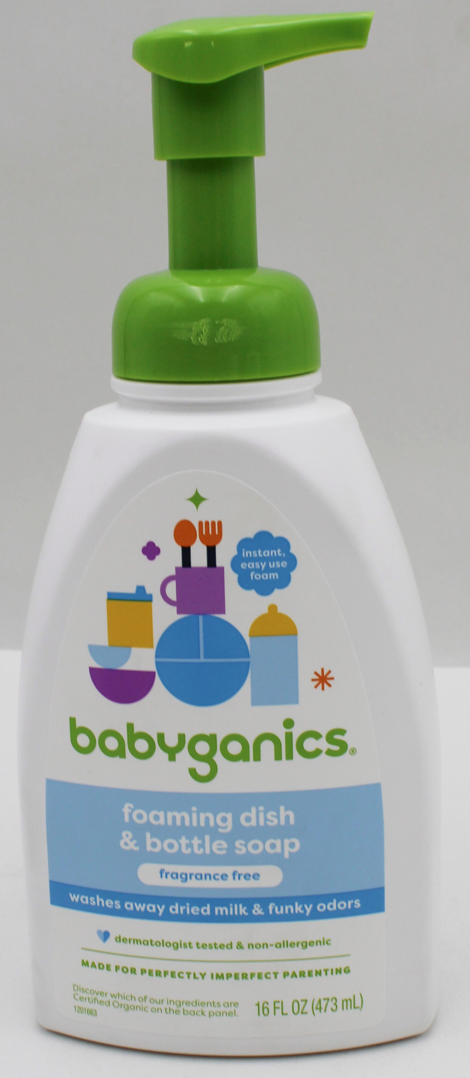 BABYGANICS DISH/BOTTLE SOAP FRAGRANCE FREE 16oz US