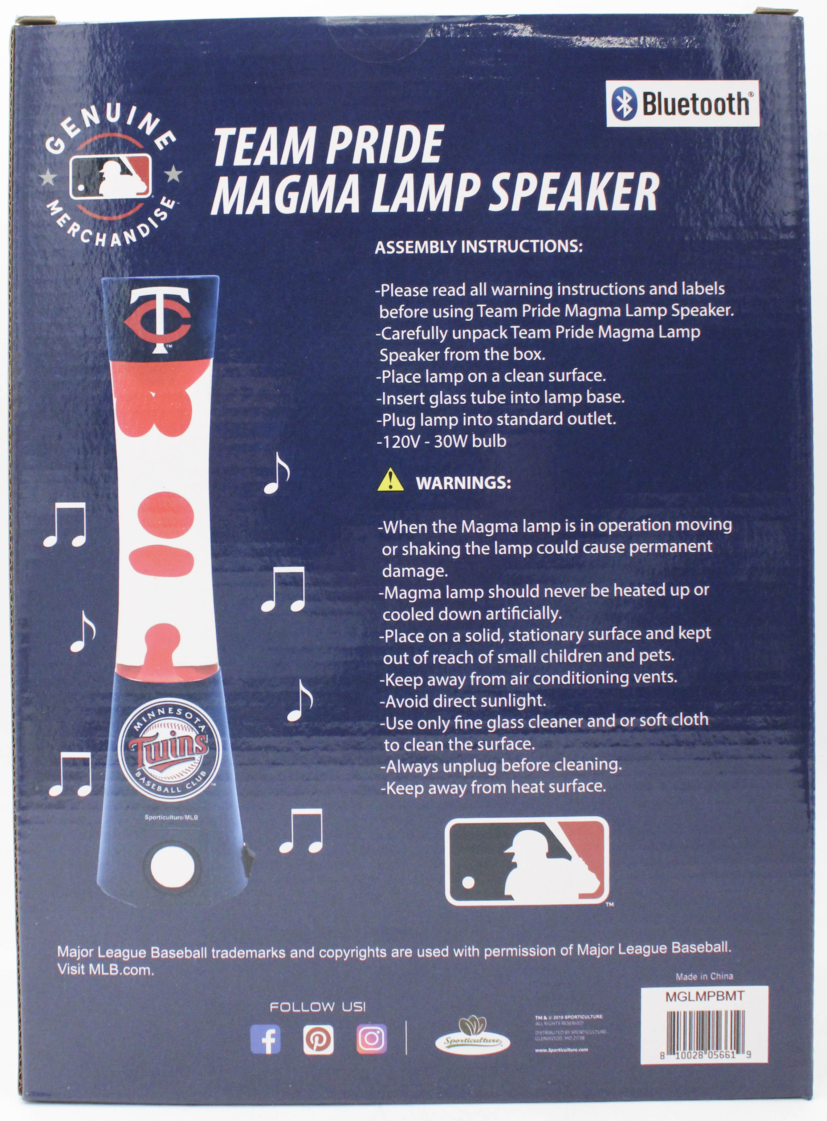 MLB MINNESOTA TWINS LAVA LAMP SPEAKER 16.5"