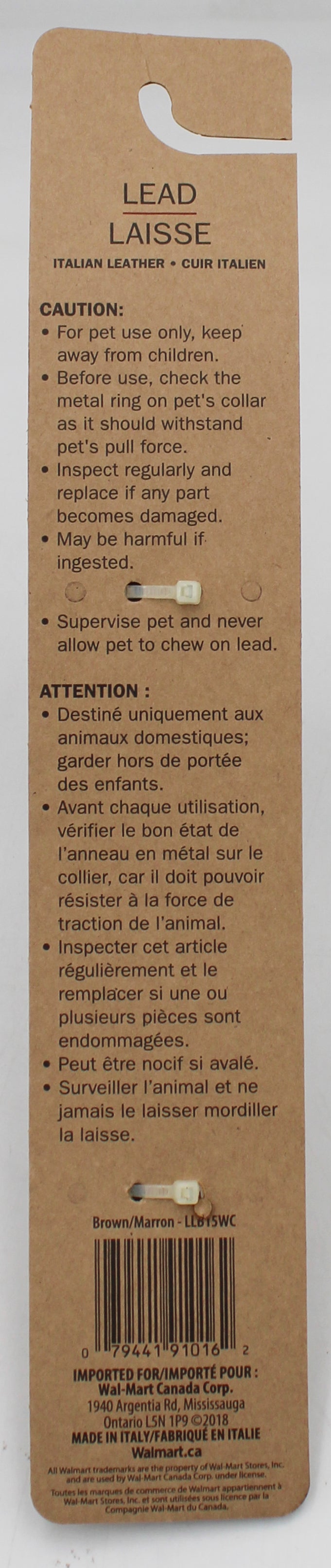 LEAD ITALIAN LEATHER BROWN 36" LENGTH