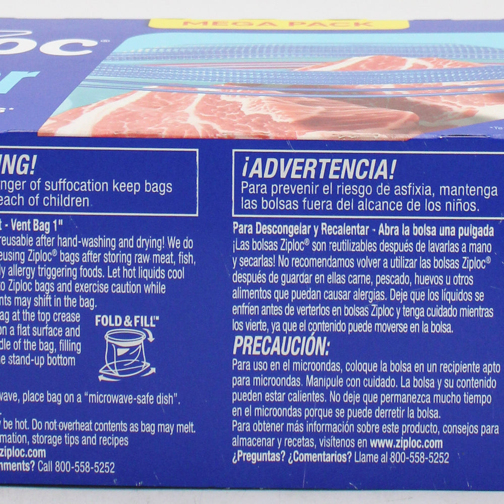 SP ZIPLOC BAG FREEZER 66CT GALLON