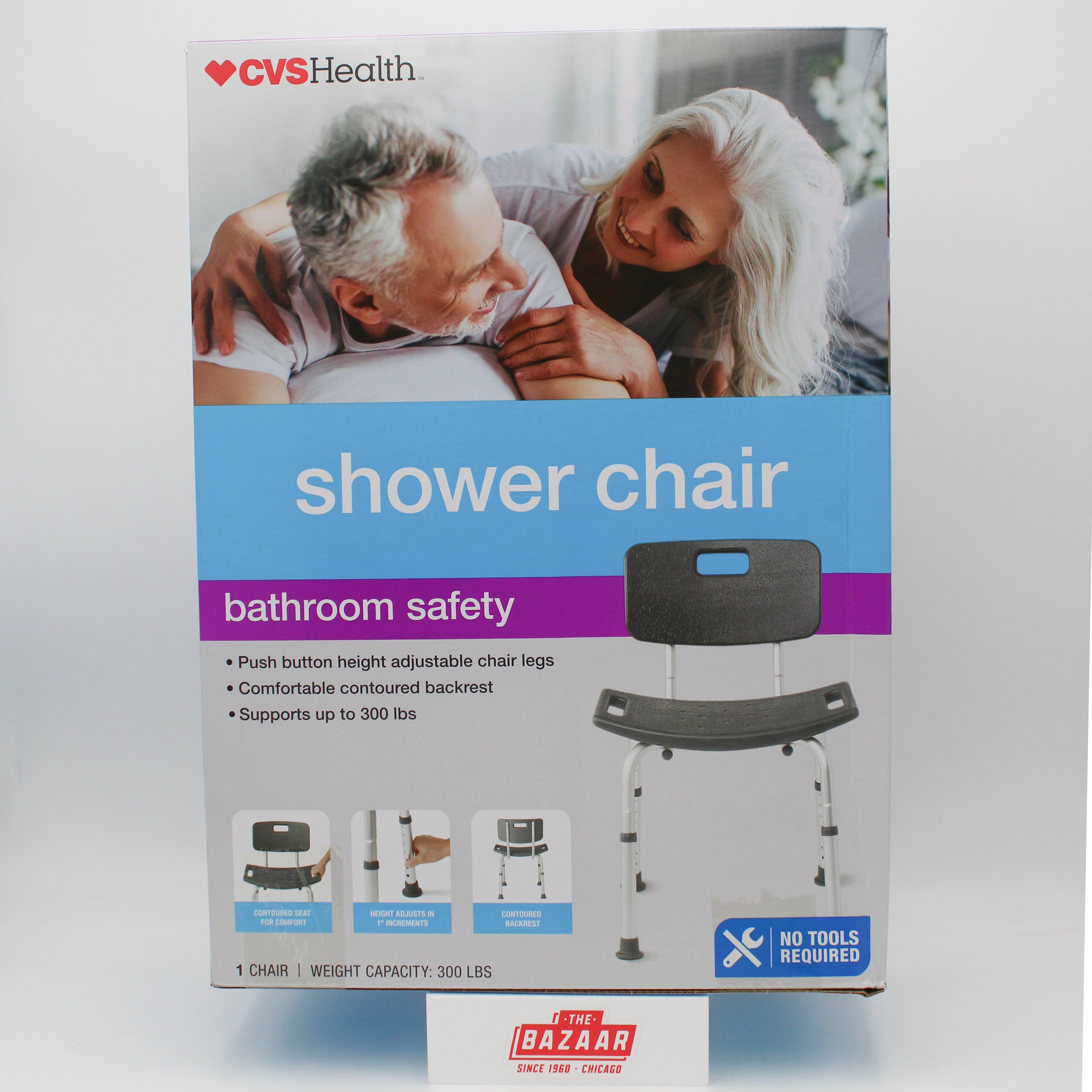 CVS HEALTH SHOWER CHAIR WITH BACK NI