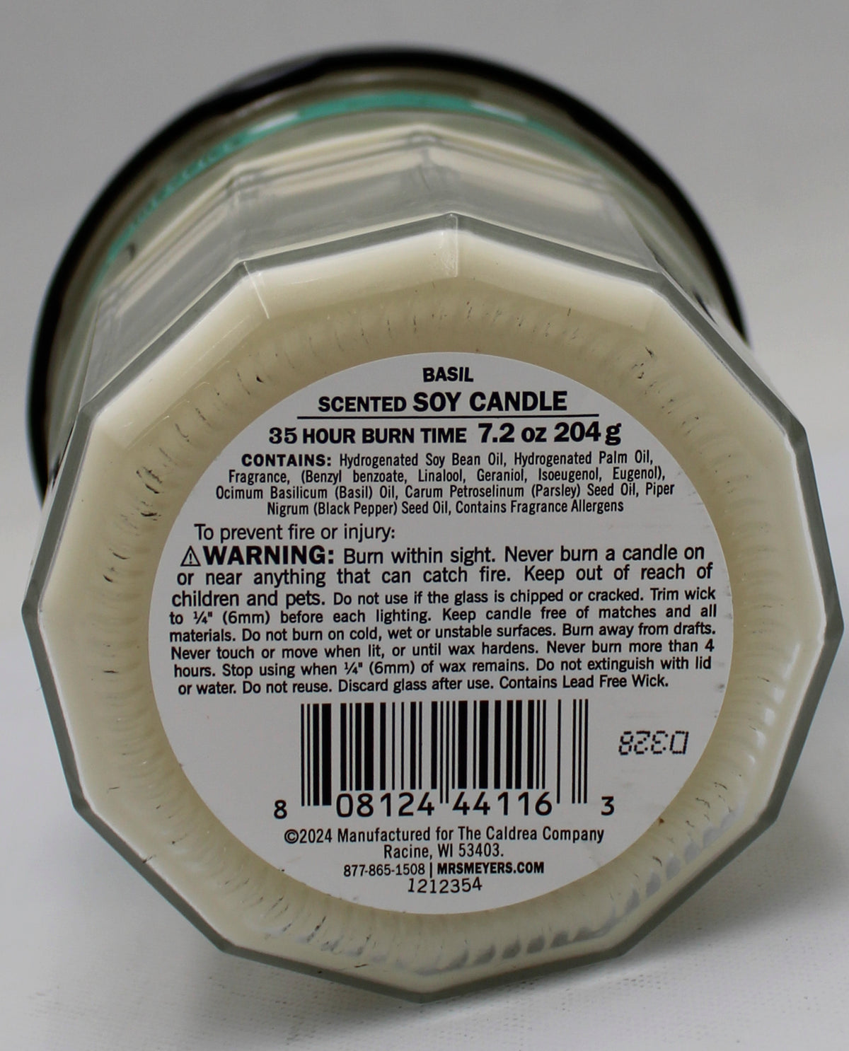 MRS MEYERS SOY CANDLE BASIL 7.2oz US