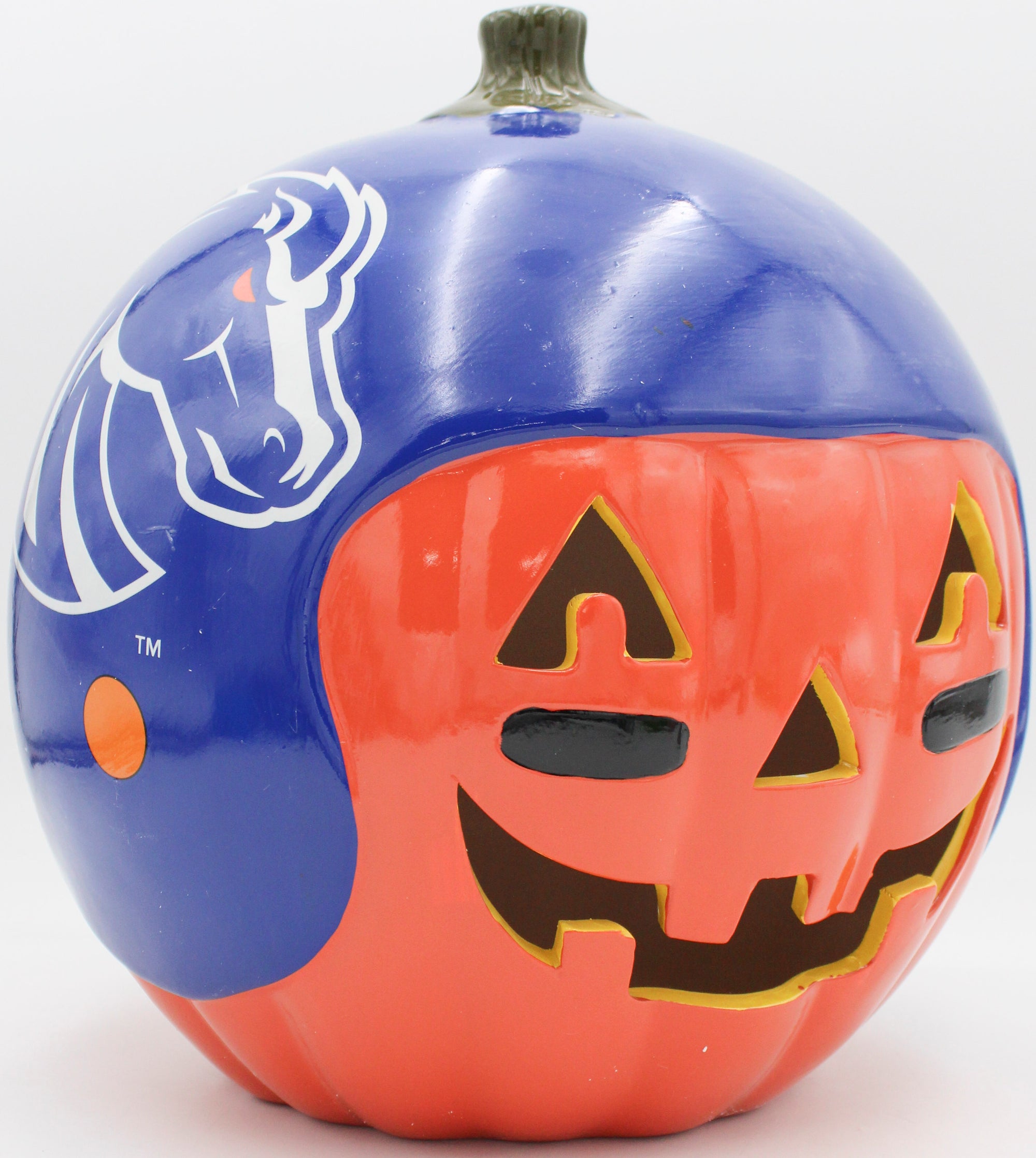 OFFICIALLY LICENCED BOISE STATE BRONCOS CERAMIC PUMPKIN HELMET 10"