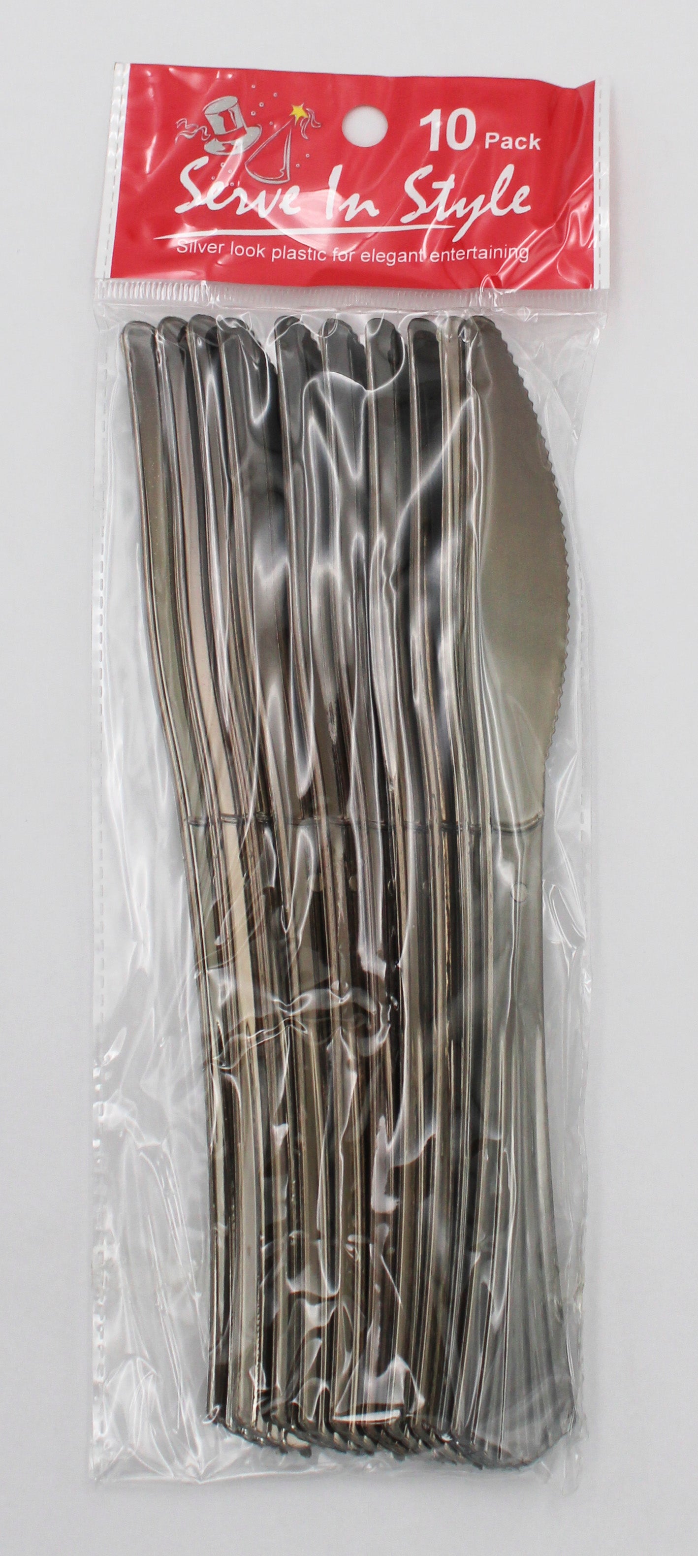 NATUREZWAY 10PK PLASTIC KNIVES - SILVER