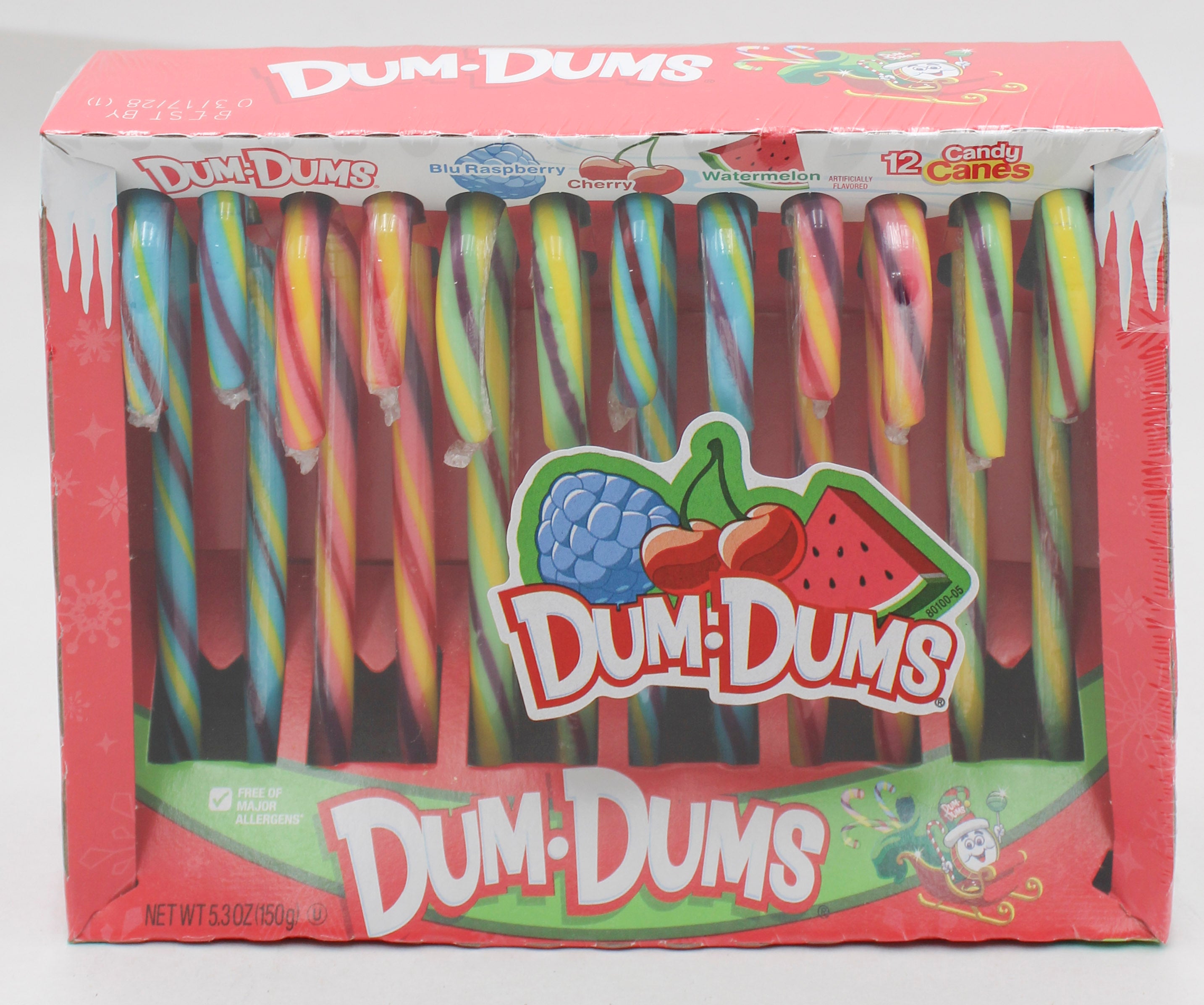Dum Dums Candy Canes 12ct Box 5.3oz (BB 3/31/28)