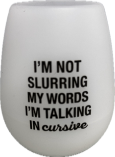 CURSIVE SILICONE WINE CUP 12.5oz