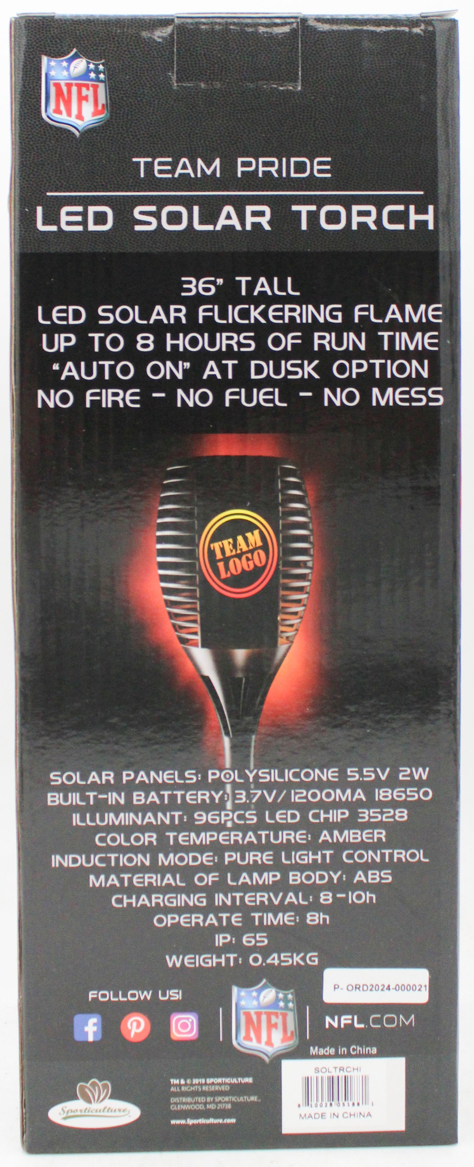 CHICAGO BEARS LED SOLAR TORCH  36"