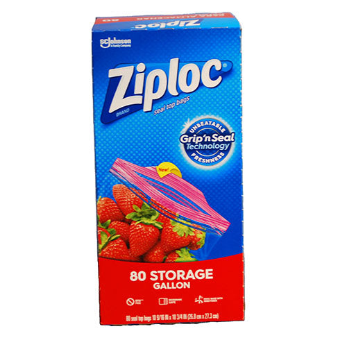 ZIPLOC GRIP N SEAL STORAGE BAGS 80CT-GALLON
