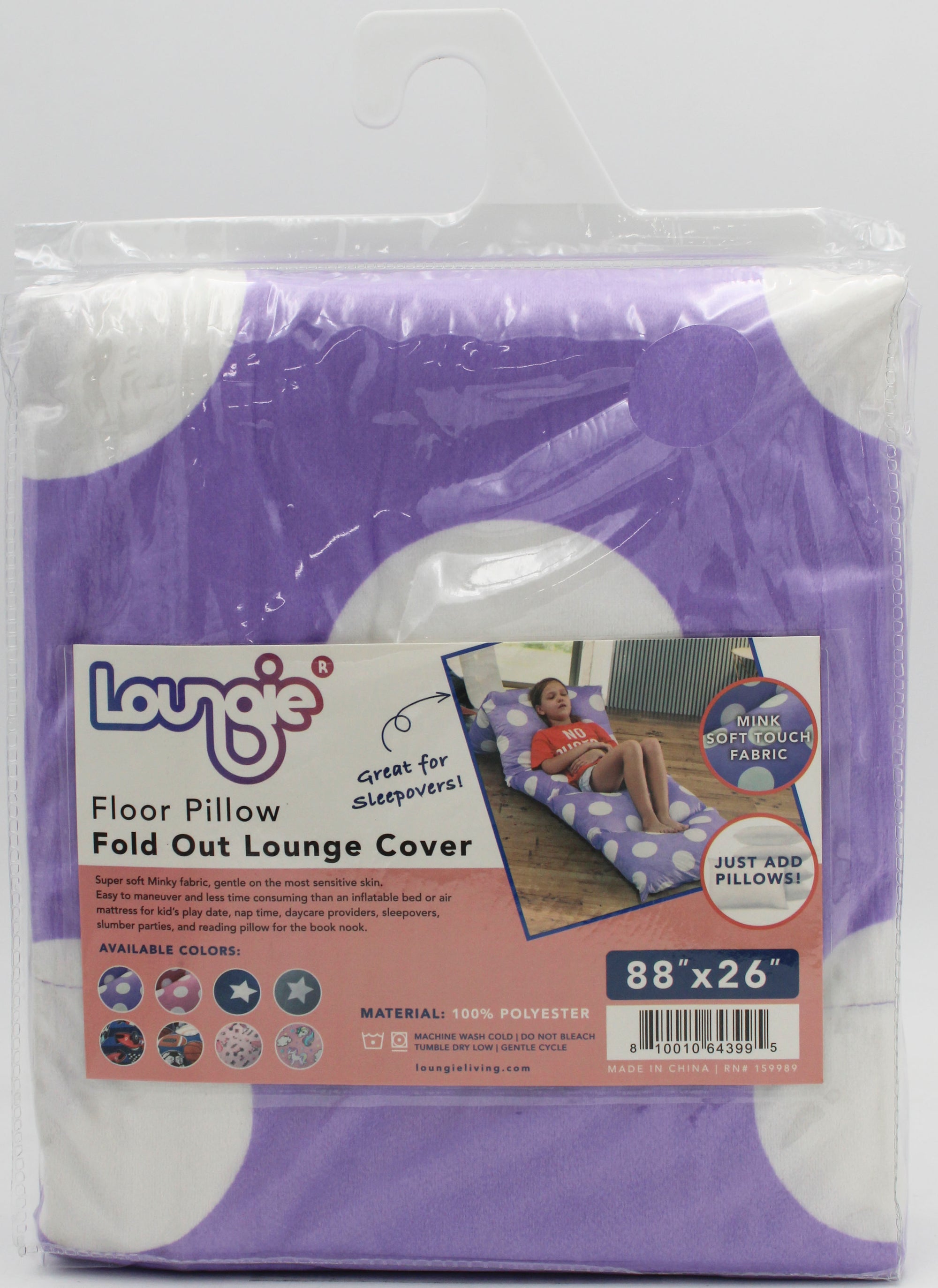 Purple Polka Dots Bean Bag Covers Microfiber 88 in. x 26 in.