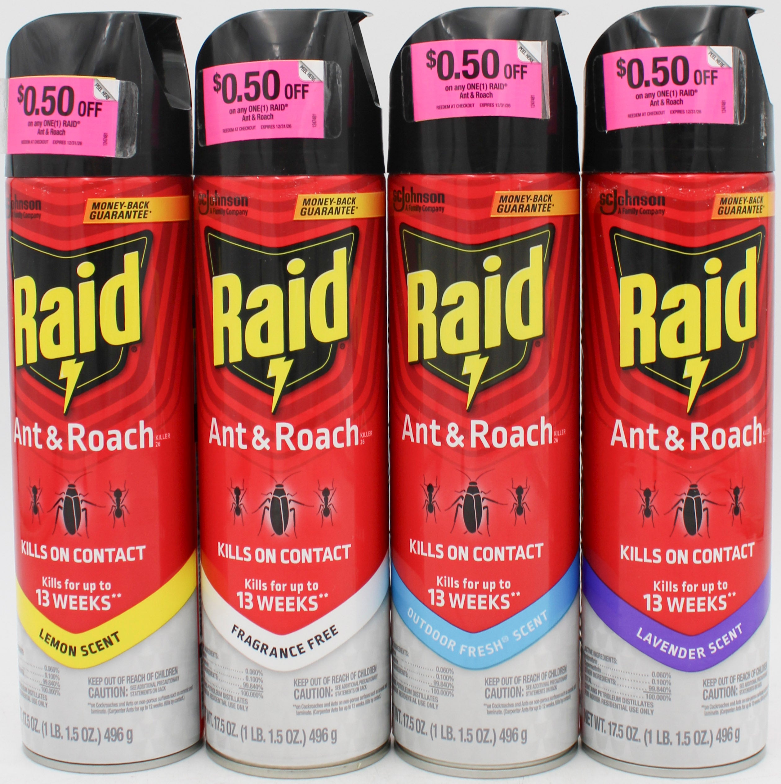 SP RAID ANT & ROACH KILLER 17.5oz ASSORTER DISPLAY WITH COUPON