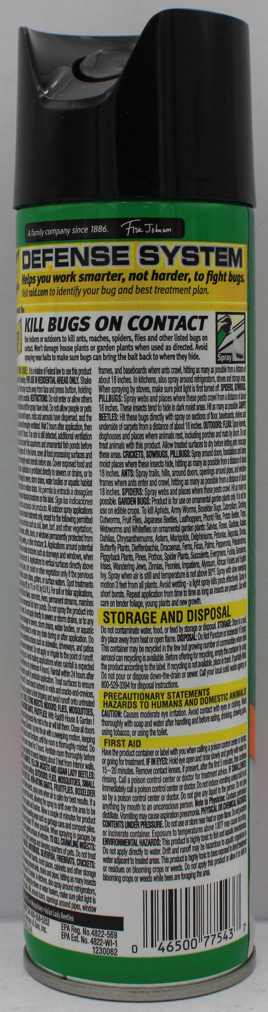 RAID HOUSE & GARDEN INSECT KILLER ORANGE 11oz