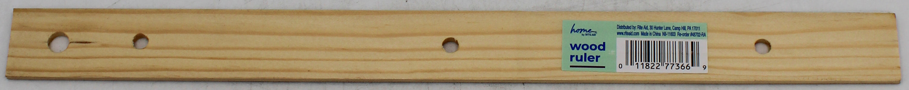 RITE AID 12IN WOOD RULER
