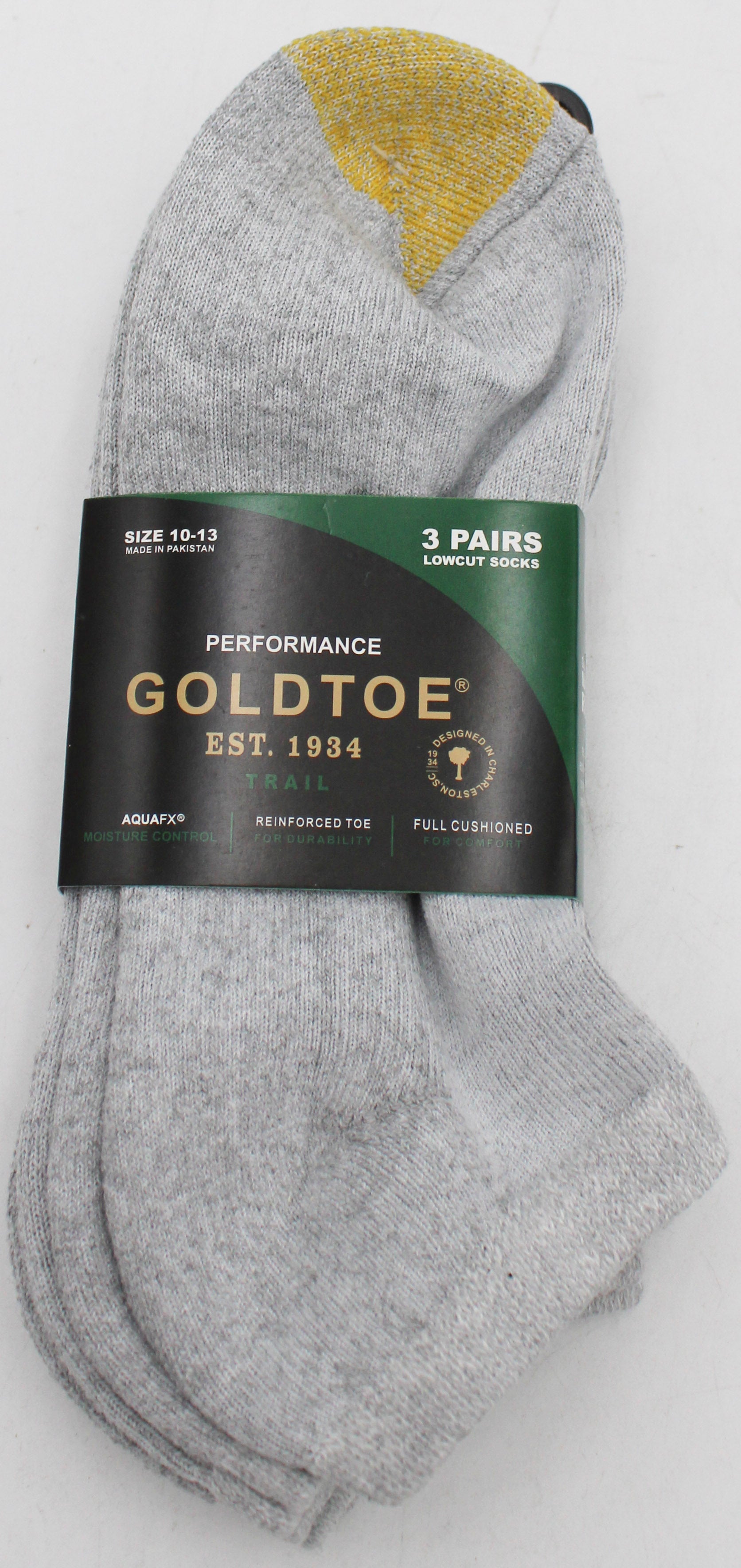 GOLDTOE 3PK MENS LOWCUT SOCKS GREY SZ 10-13 NI