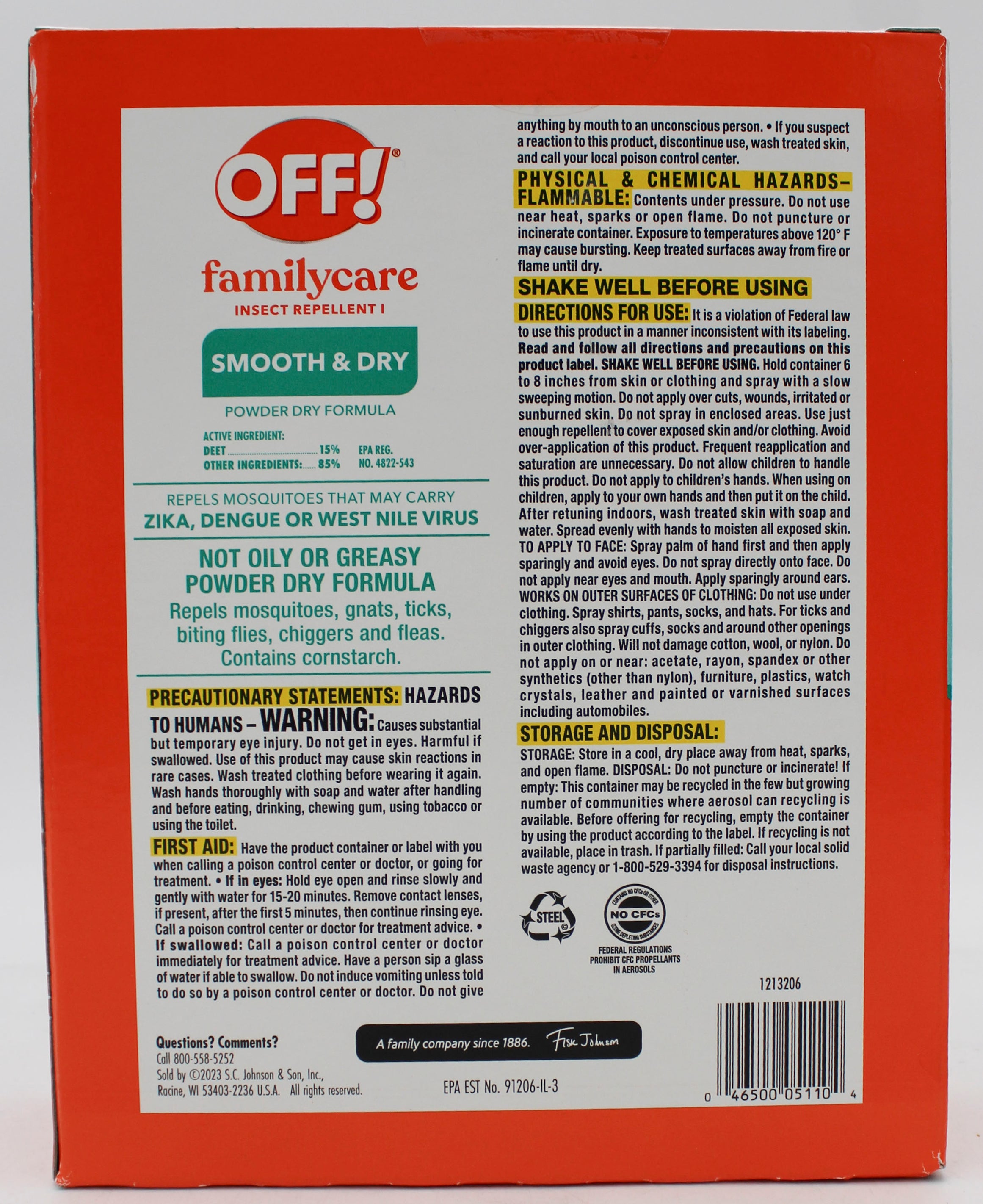 SP PEST2025 OFF FAMILY CARE SMOOTH & DRY 3CT 2-6oz 1-2.5oz PRISTINE