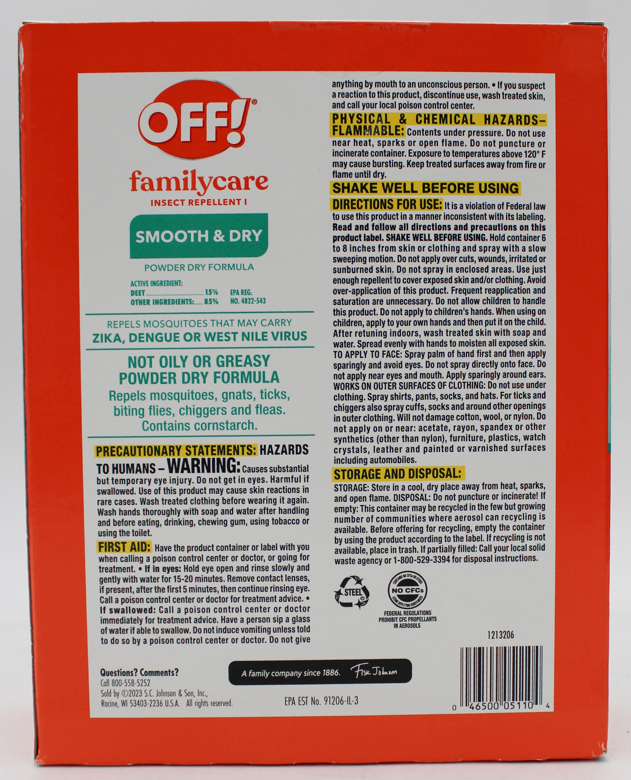 SP PEST2025 OFF FAMILY CARE SMOOTH & DRY 3CT 2-6oz 1-2.5oz PRISTINE