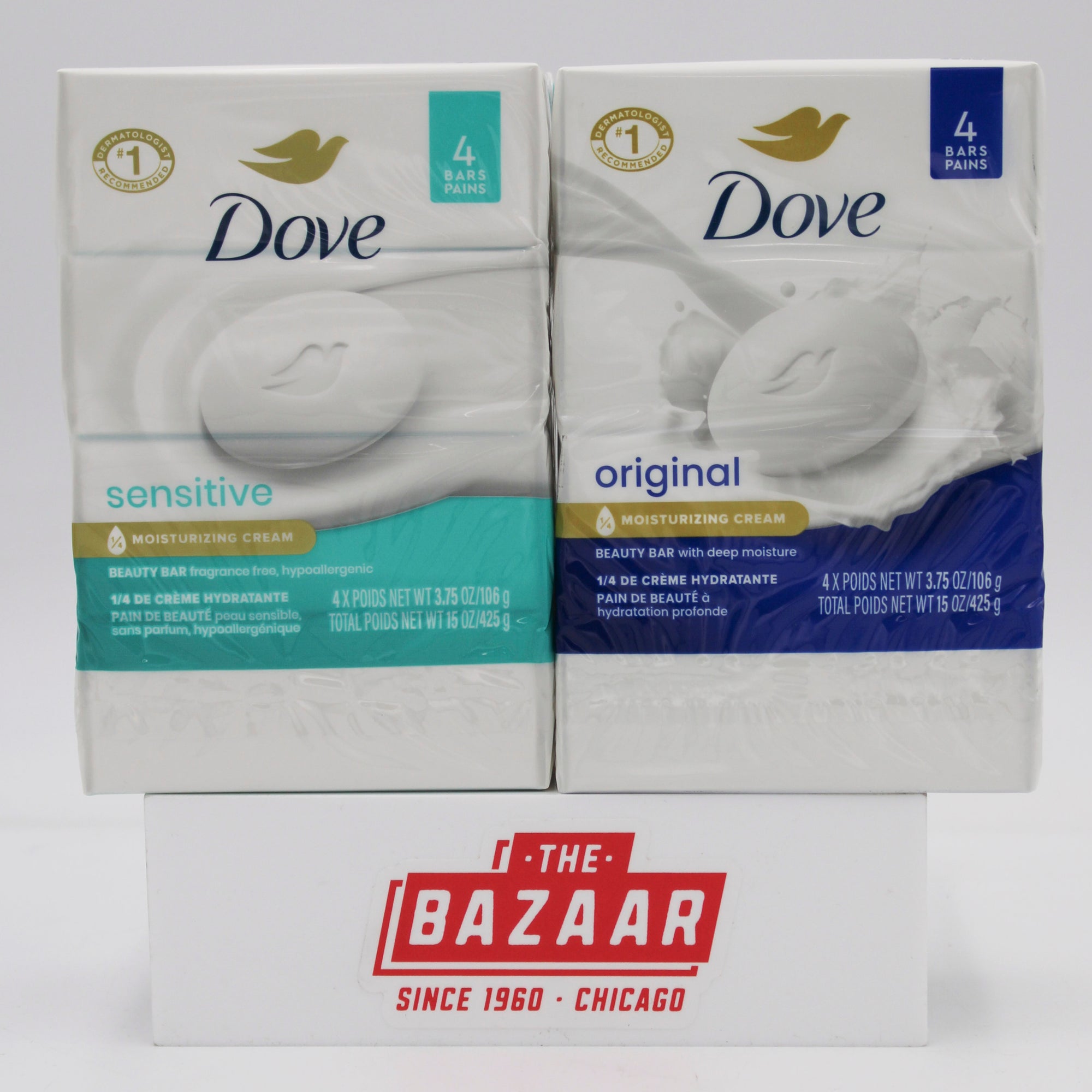 DOVE BAR SOAP WH/SS 4CT