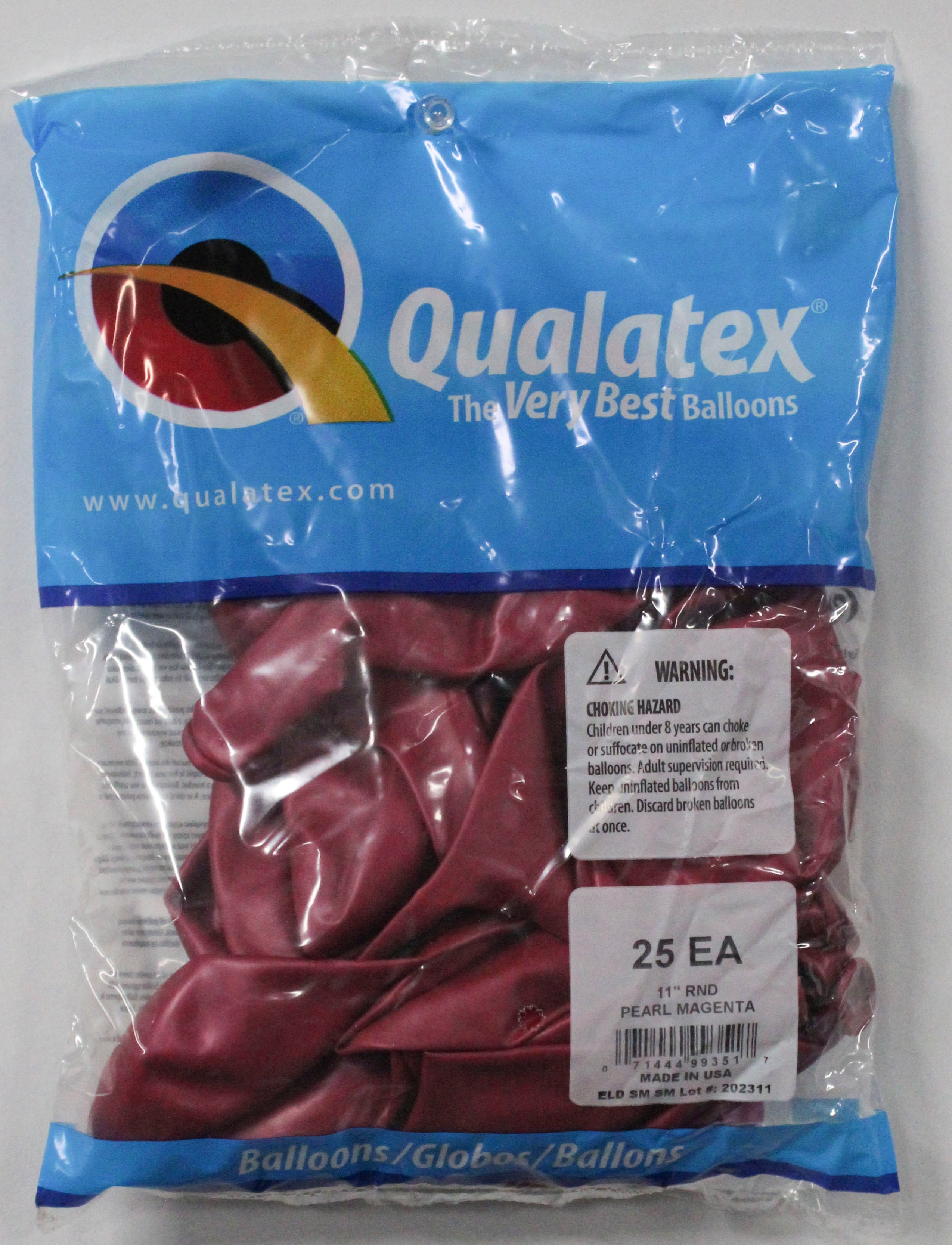 QX Latex Balloons 11" Pearl Magenta Plain 25ct