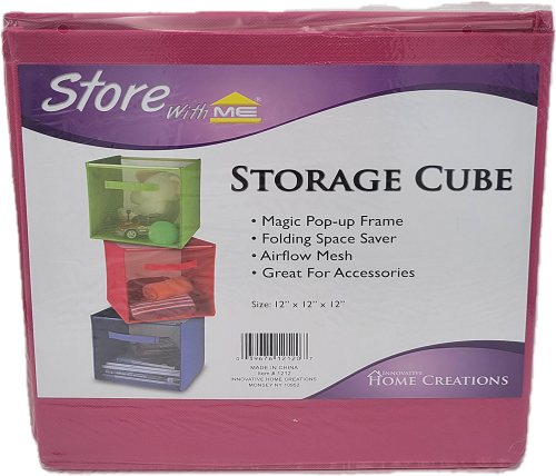 HOME CREATIONS STORAGE CUBE 12x12x12x FUSHIA