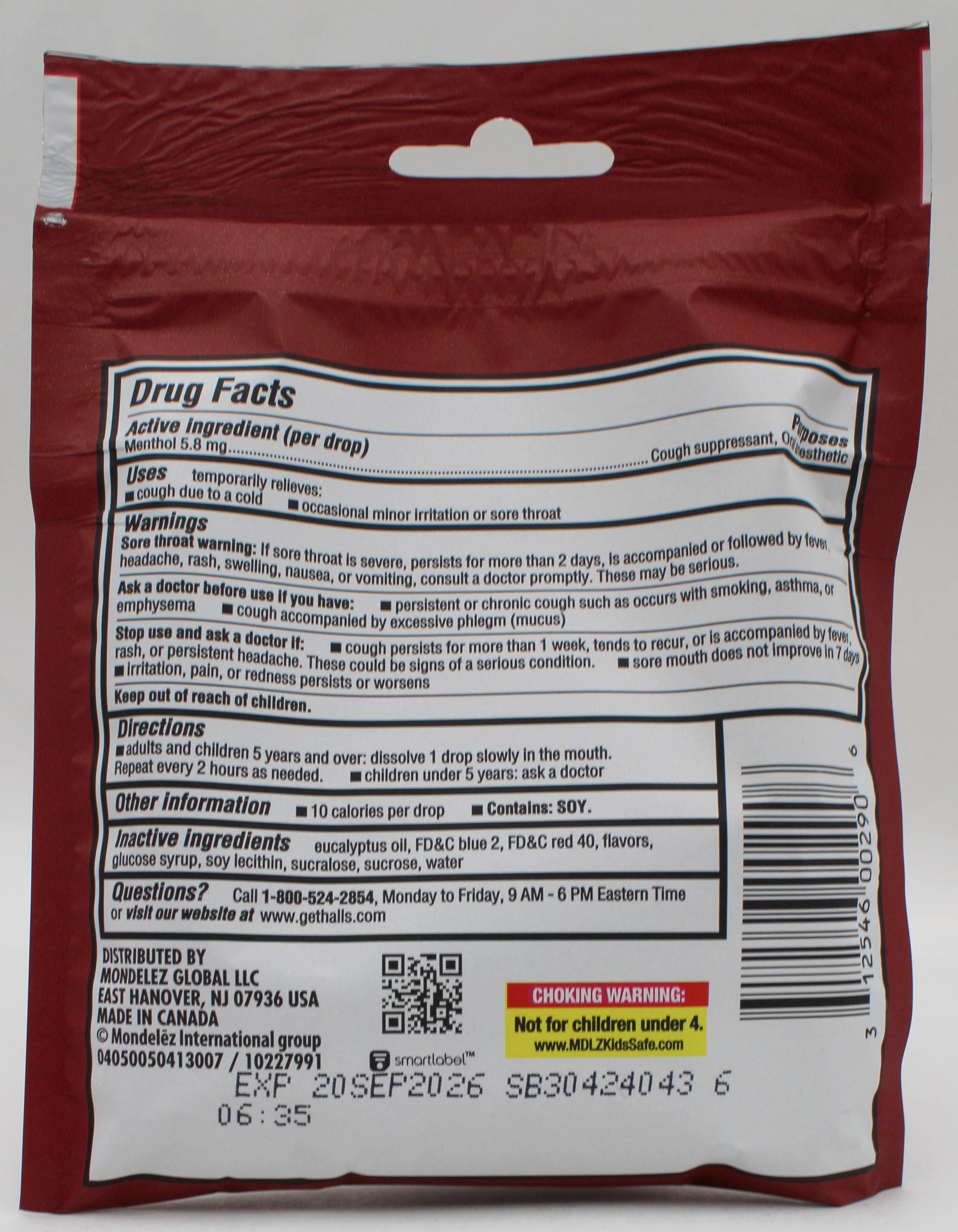 HALLS 14 PC CHERRY BAG BB 9/20/26 .