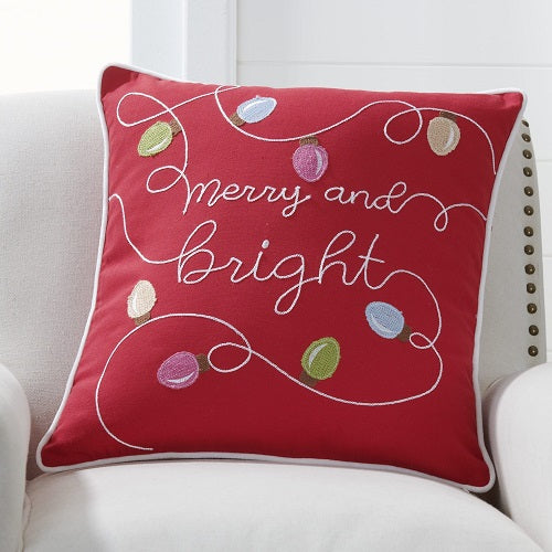 MERRY AND BRIGHT 18" PILLOW COVER