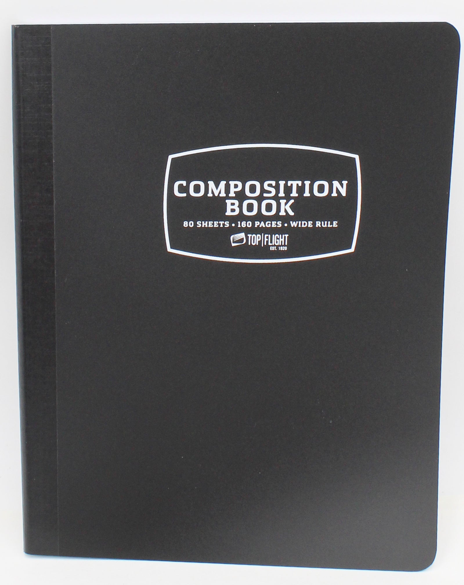 TOP FLIGHT 1 SUBJECT POLY COMPOSITION BOOK BLACK 7.5" X 9.75"