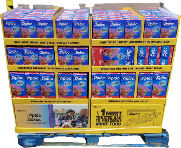 SP ZIPLOC BAGS BACK TO SCHOOL MIXED STORAGE QUART/GALLON DISPLAY